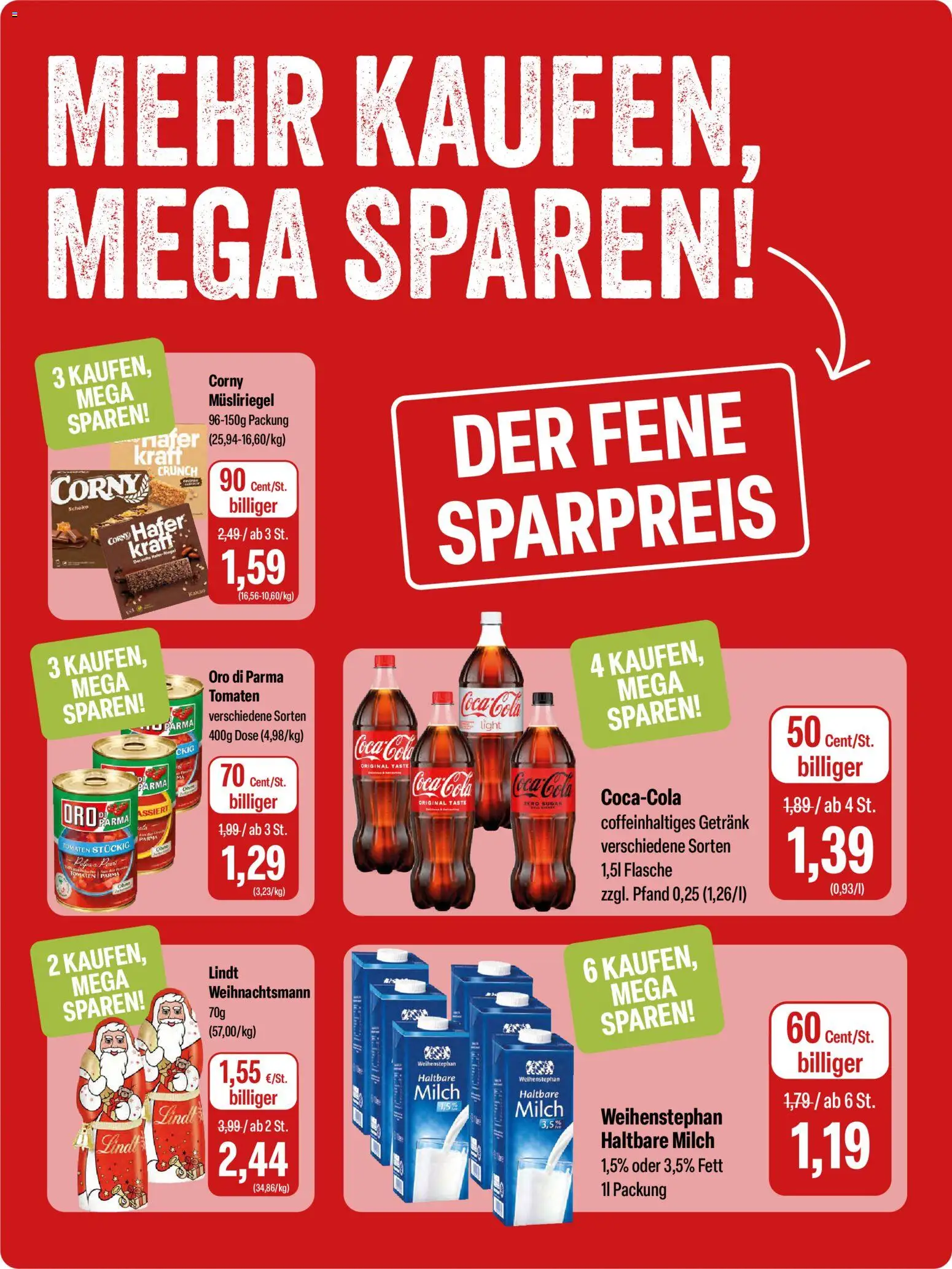 Feneberg Angebote – gültig ab 27.11.2025 | Seite: 18 | Produkte: Cola, Milch, Haltbare milch, Lindt