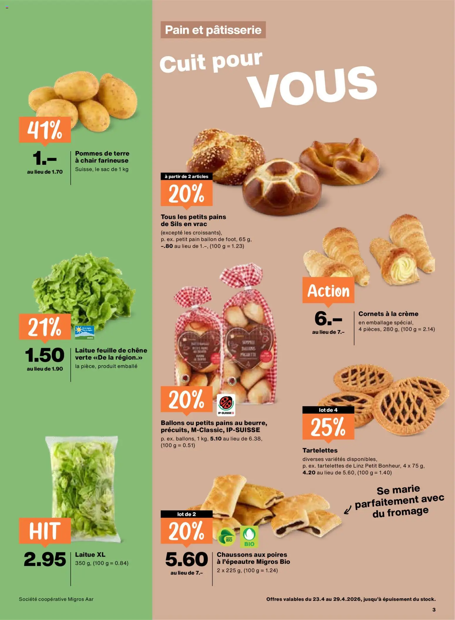 Migros aktionen FR – gültig ab 23.04.2026 | Seite: 3 | Produkte: Creme