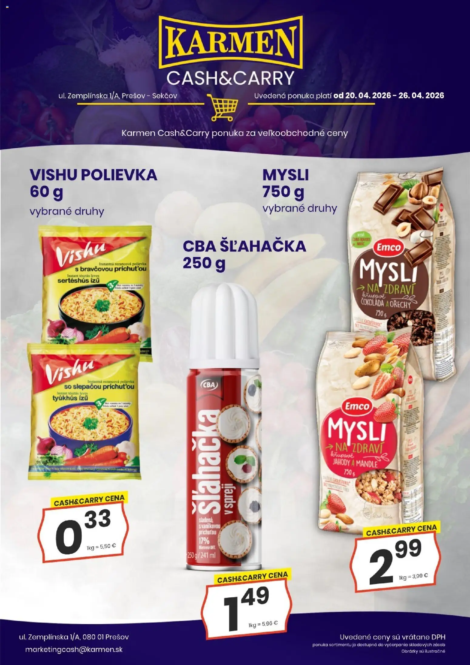 Nové KARMEN CBA akcie – leták je platný od 20.04.2026 | Strana: 6 | Produkty: Čokoláda, Jahody, Orechy, Šľahačka