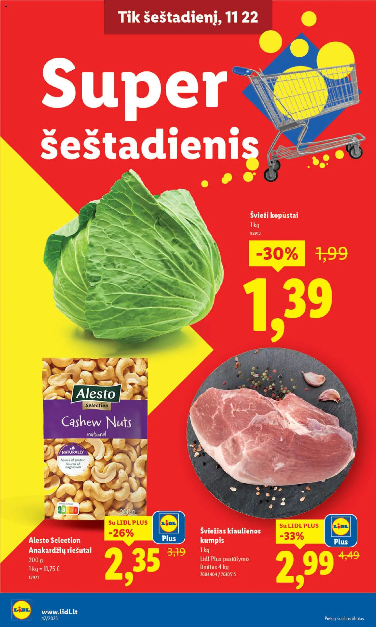 LIDL akcijos nuo 20.11.2025 | Puslapis: 2 | Prekių: Riešutai, Kiaulienos, Kumpis