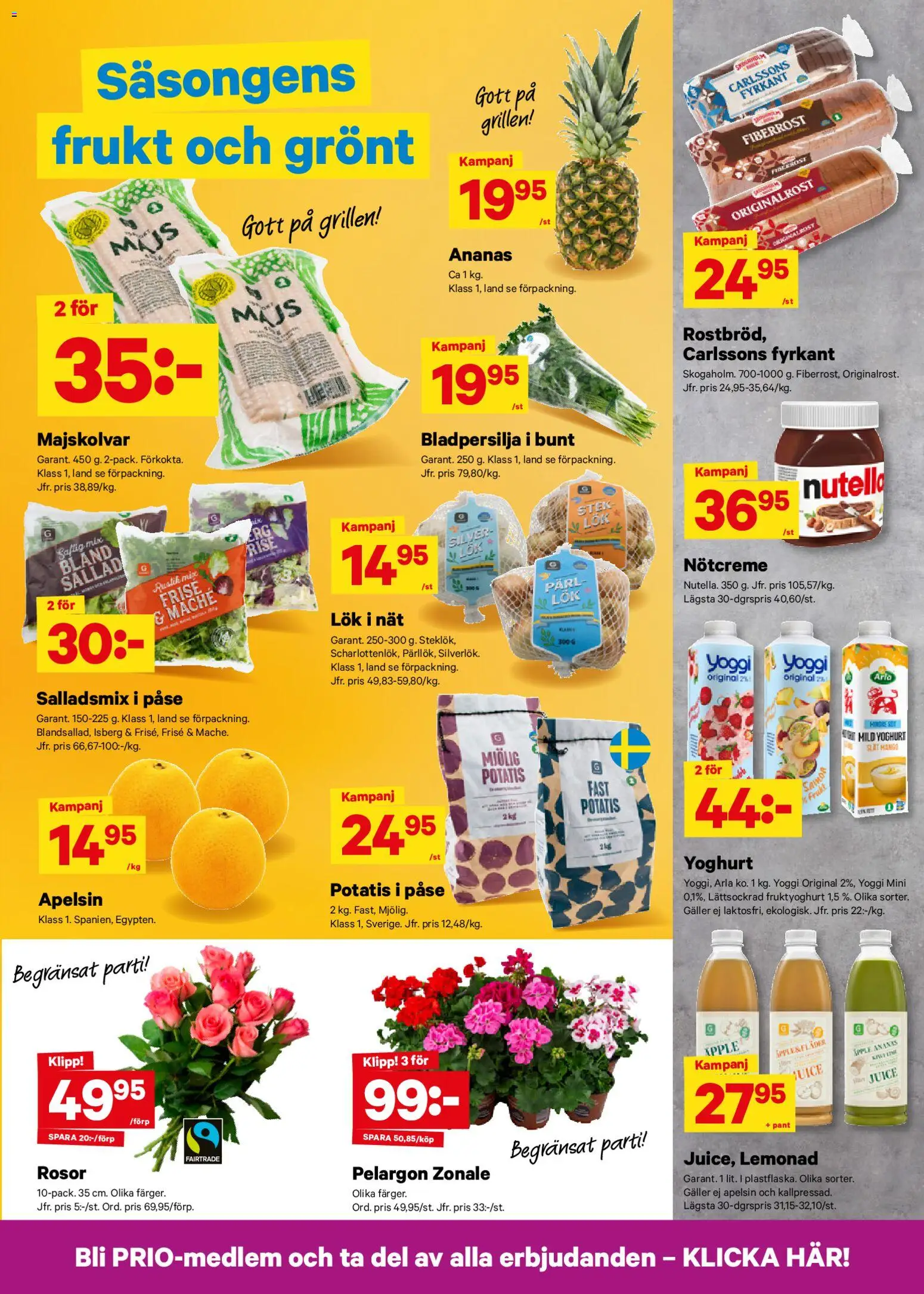 City Gross reklamblad aktuell från 27.04.2026 | Sida: 3 | Produkter: Galler, Yoghurt, Juice, Majs