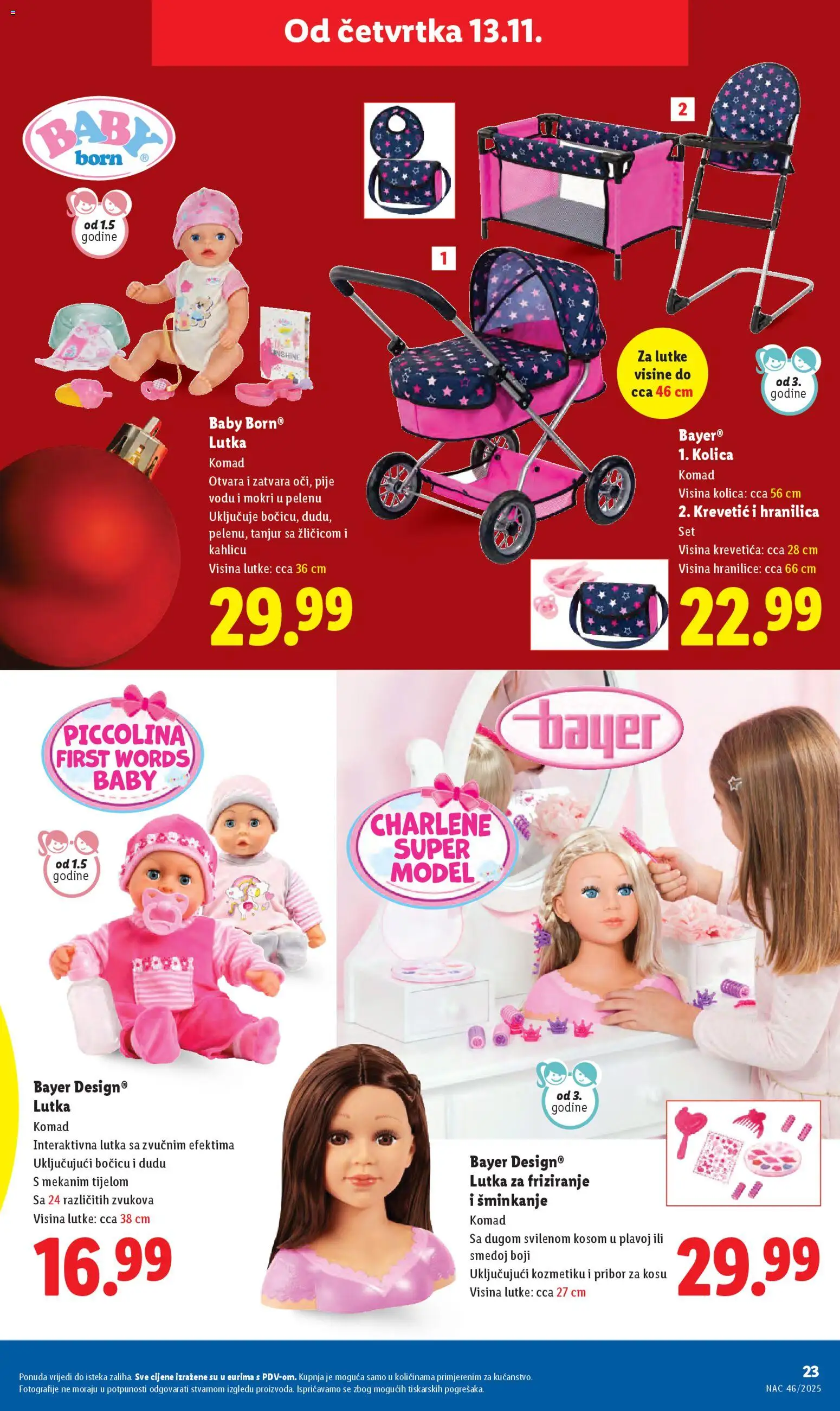 Lidl katalog | vrijedi od 13.11.2025 | Stranica: 23 | Proizvodi: Lutka, Lutke, Kolica