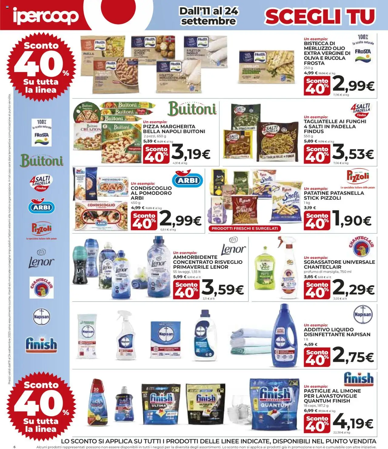 Volantino Ipercoop del 11.09.2025 | Pagina: 6 | Prodotti: Sgrassatore, Pomodoro, Padella, Paella
