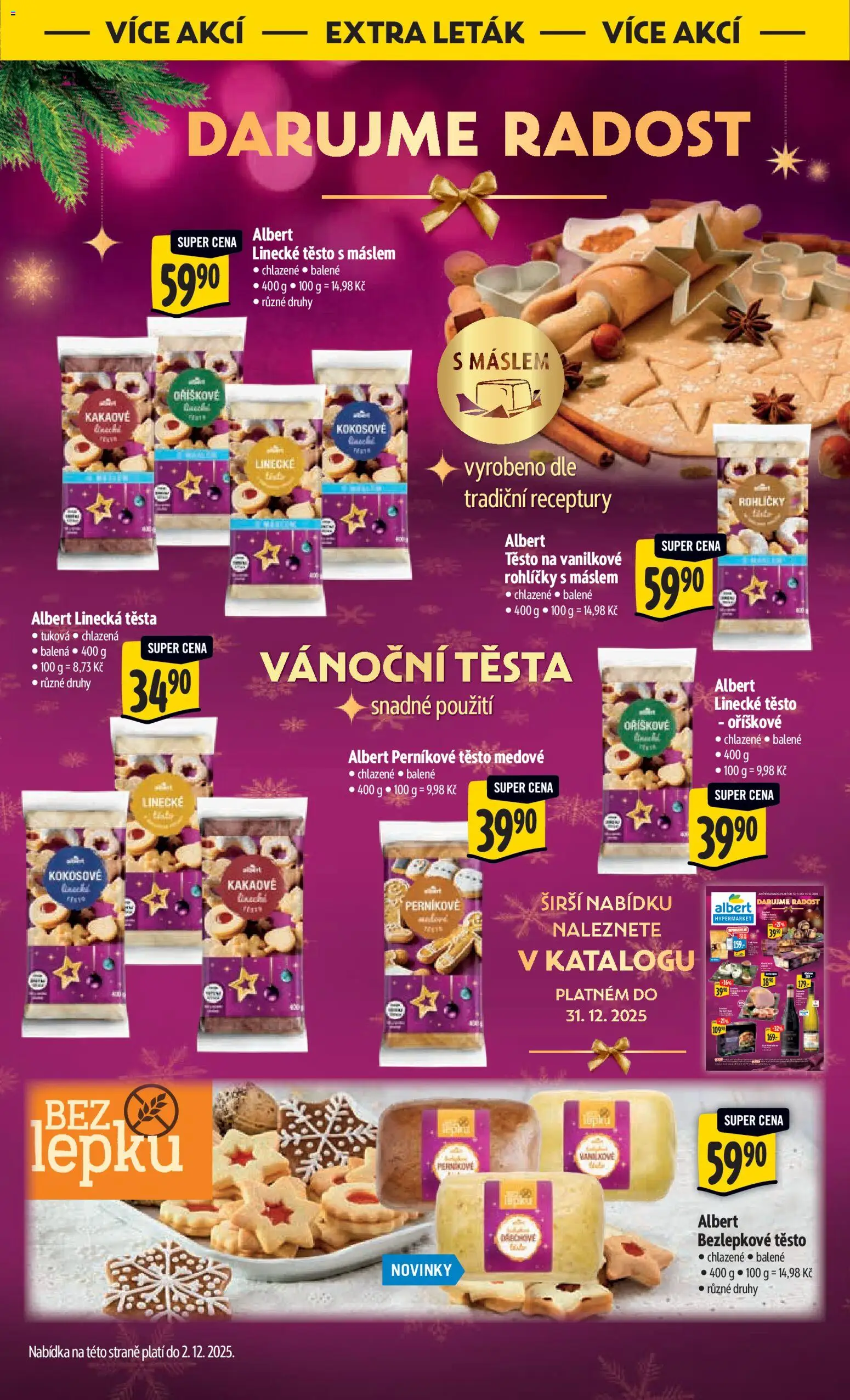 Albert leták - Hypermarket od 26.11.2025 | Strana: 43 | Produkty: Linecké těsto, Perníkové těsto, Těsto