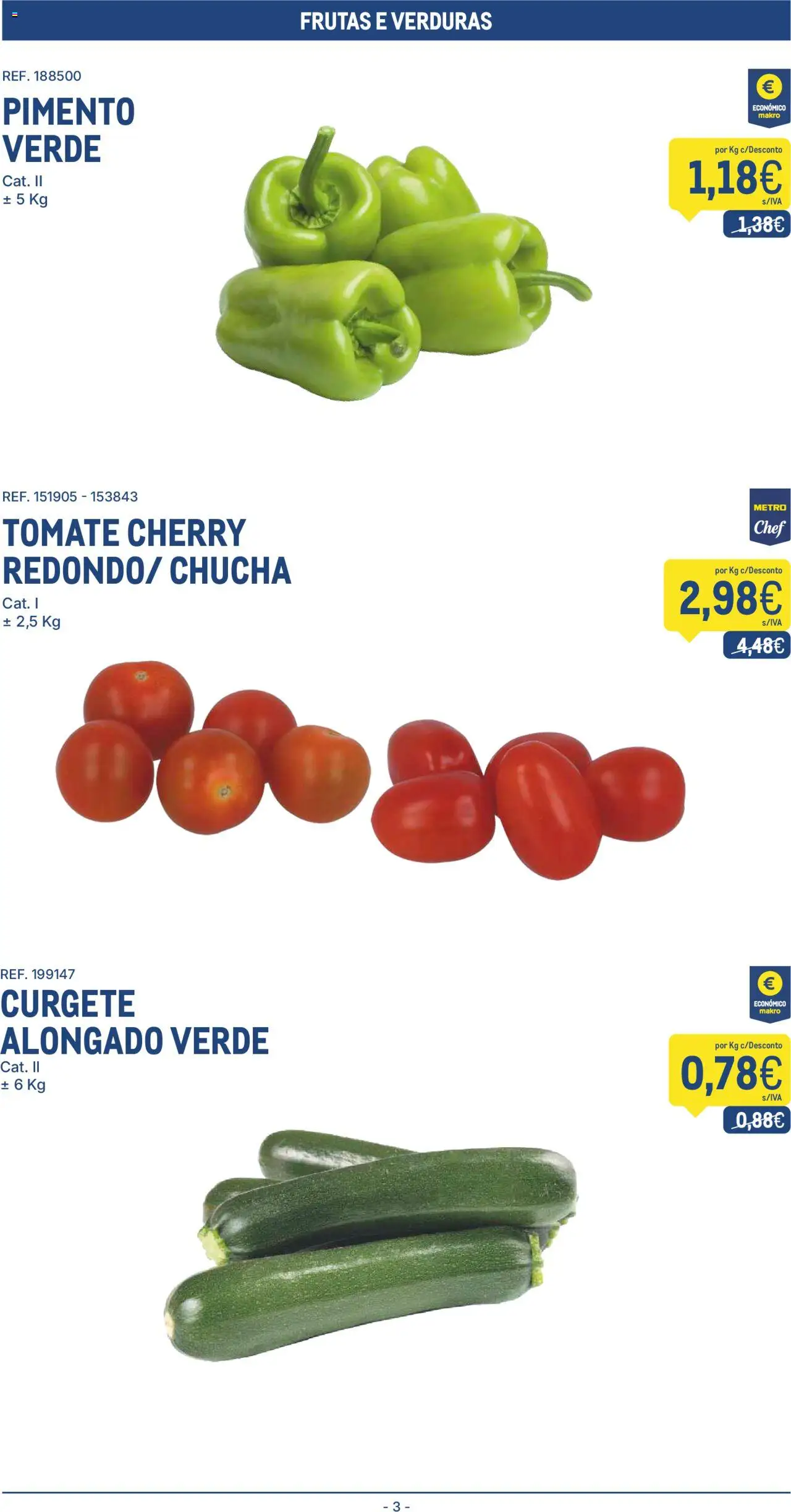 Makro folheto │ válido de 12.08.2025 | Página: 3 | Produtos: Curgete, Tomate