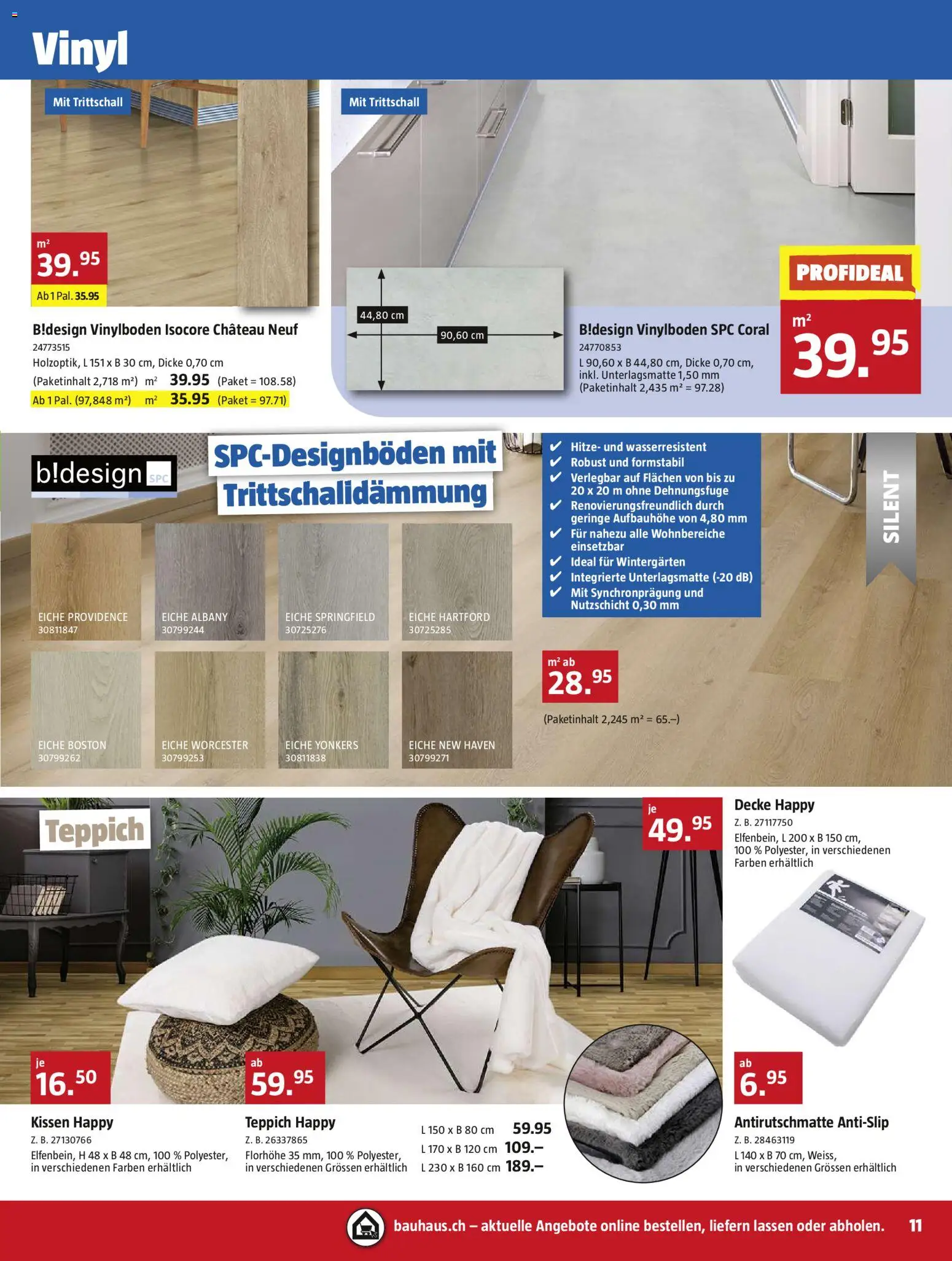 Bauhaus Aktionen – gültig ab 27.10.2025 | Seite: 11 | Produkte: Kissen, Decke, Teppich