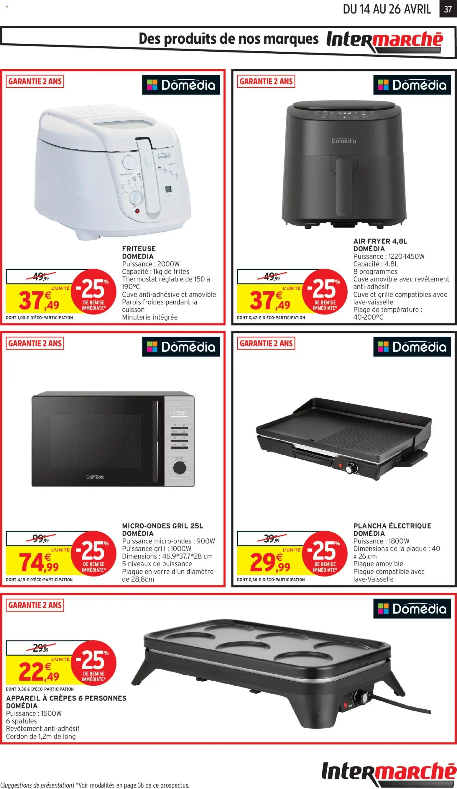 {H1} | Page: 37 | Produits: Micro-ondes gril, Plancha électrique, Friteuse, Gril