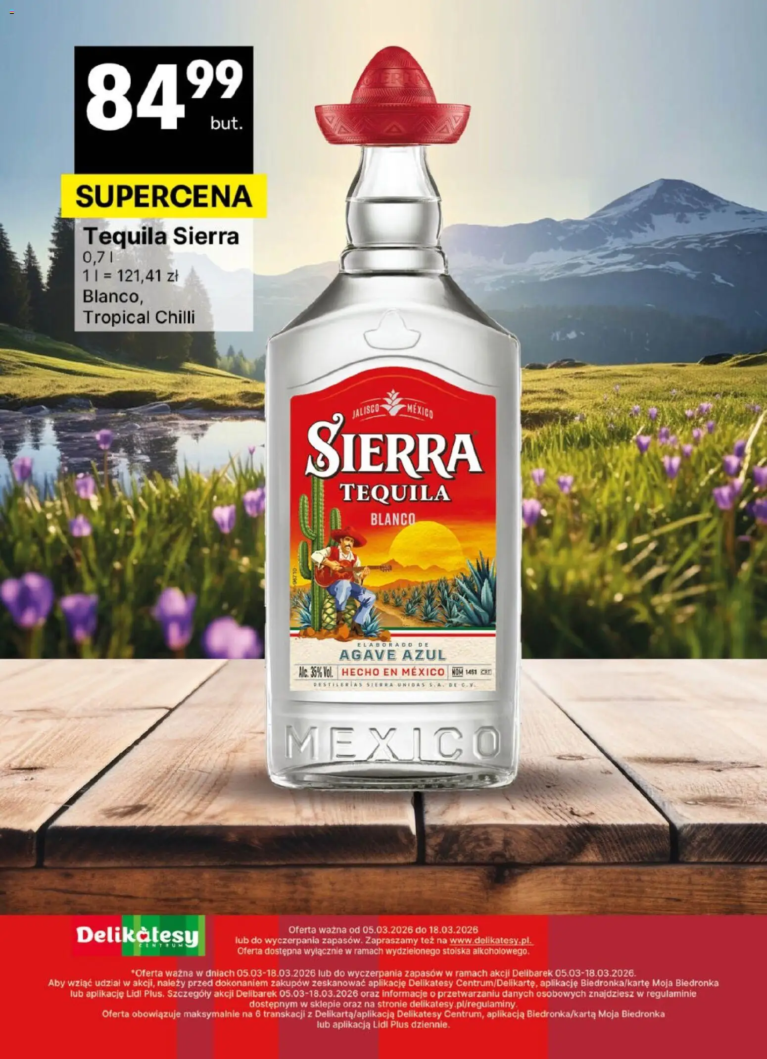 Delikatesy Centrum gazetka - DeliBarek od 05.03.2026 | Strona: 24 | Produkty: Tequila Sierra, Delikatesy, Tequila