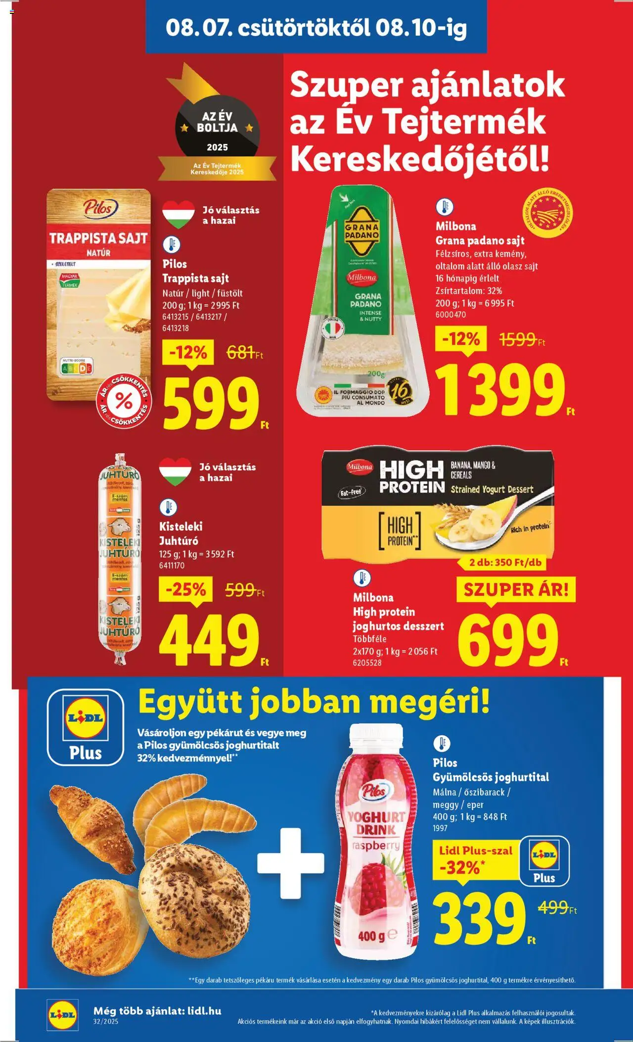 Lidl akciós ujság - amely érvényes a következő dátumtól: 07.08.2025 | Oldal: 8 | Termékek: Őszibarack, Meggy, Eper, Juhtúró