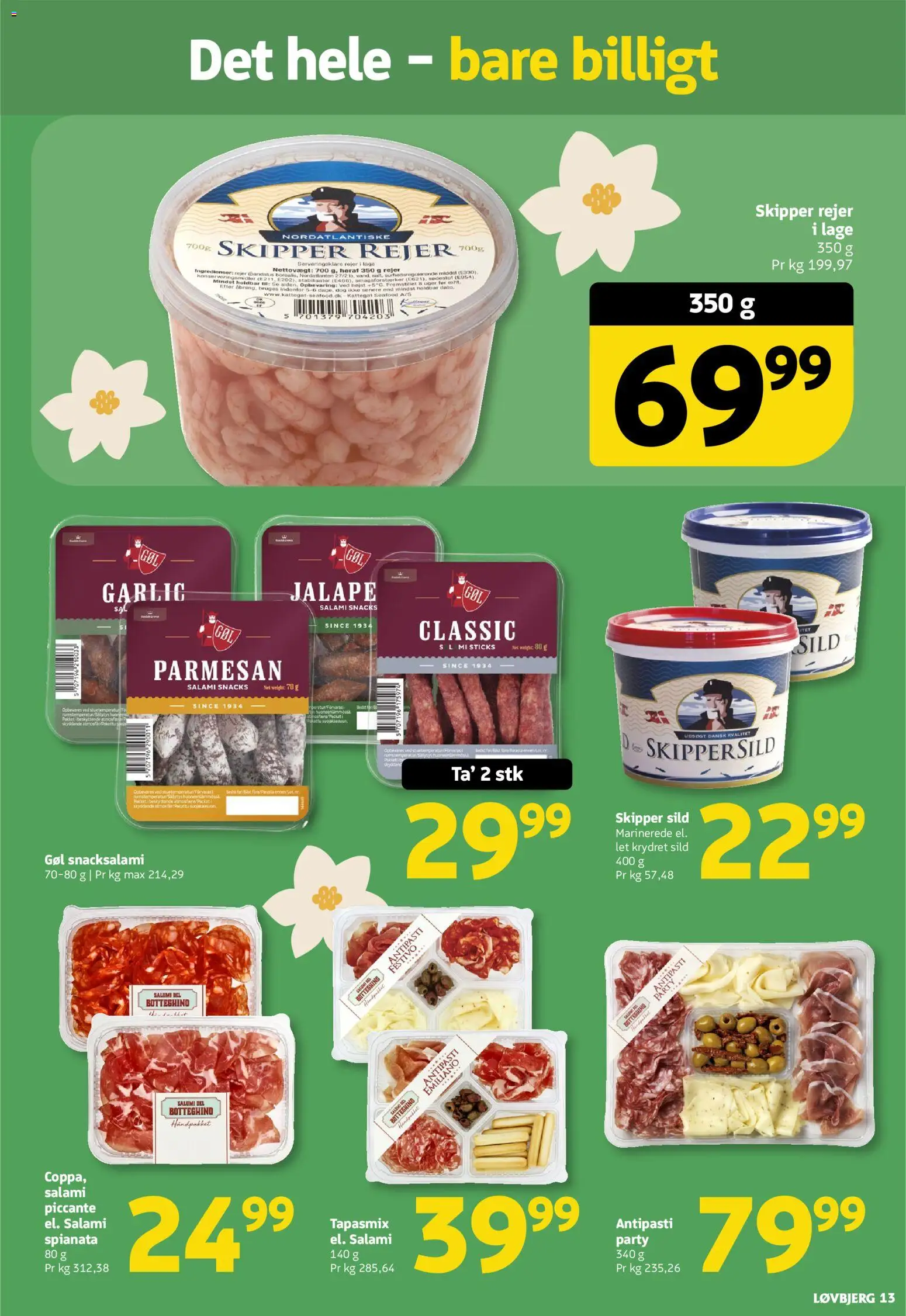 Løvbjerg tilbudsavis – gyldig fra 06.03.2026 | Side: 13 | Produkter: Salami, Sild, Rejer, Parmesan