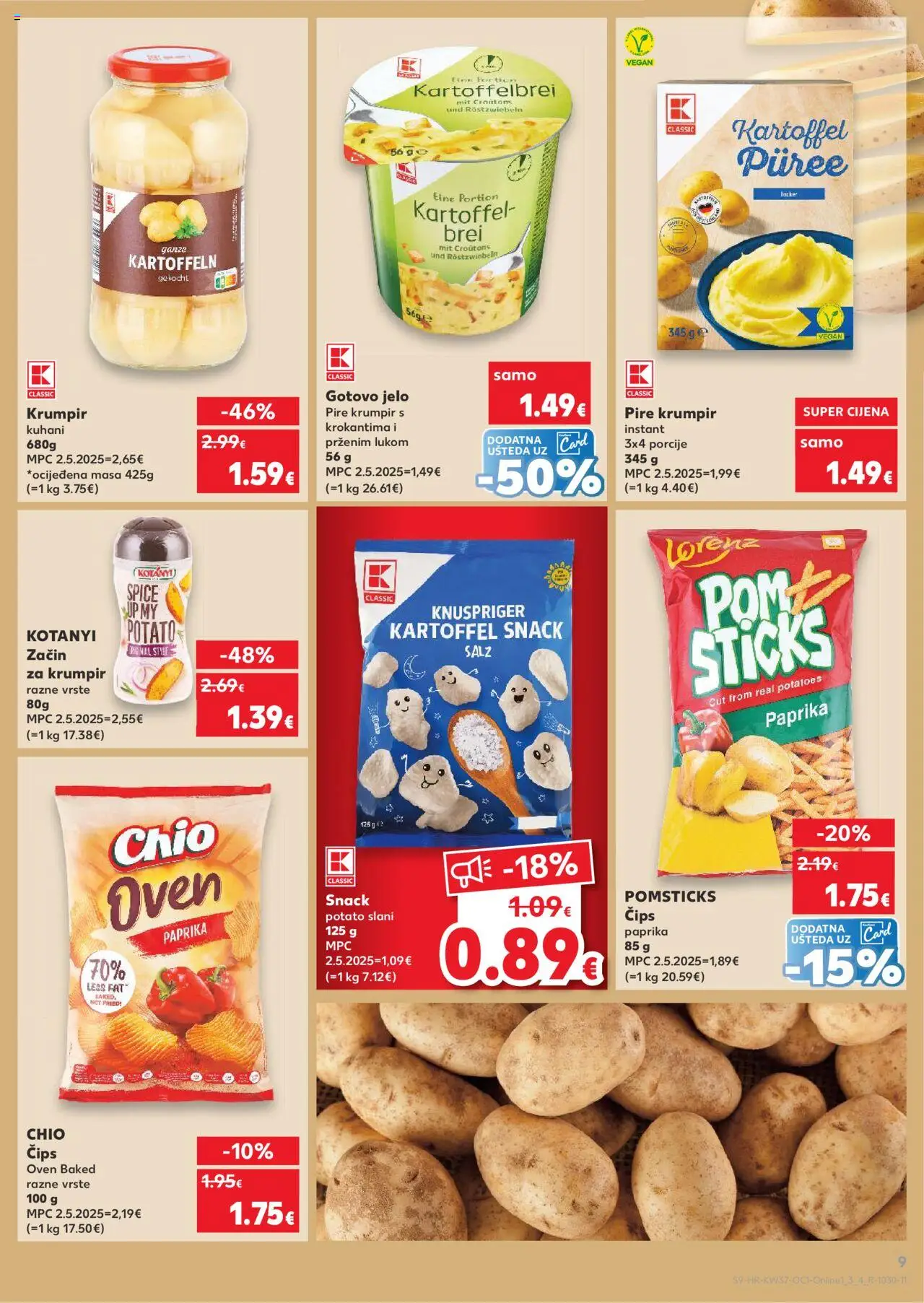 Kaufland katalog | vrijedi od 10.09.2025 | Stranica: 9 | Proizvodi: Paprika, Čips, Krumpir