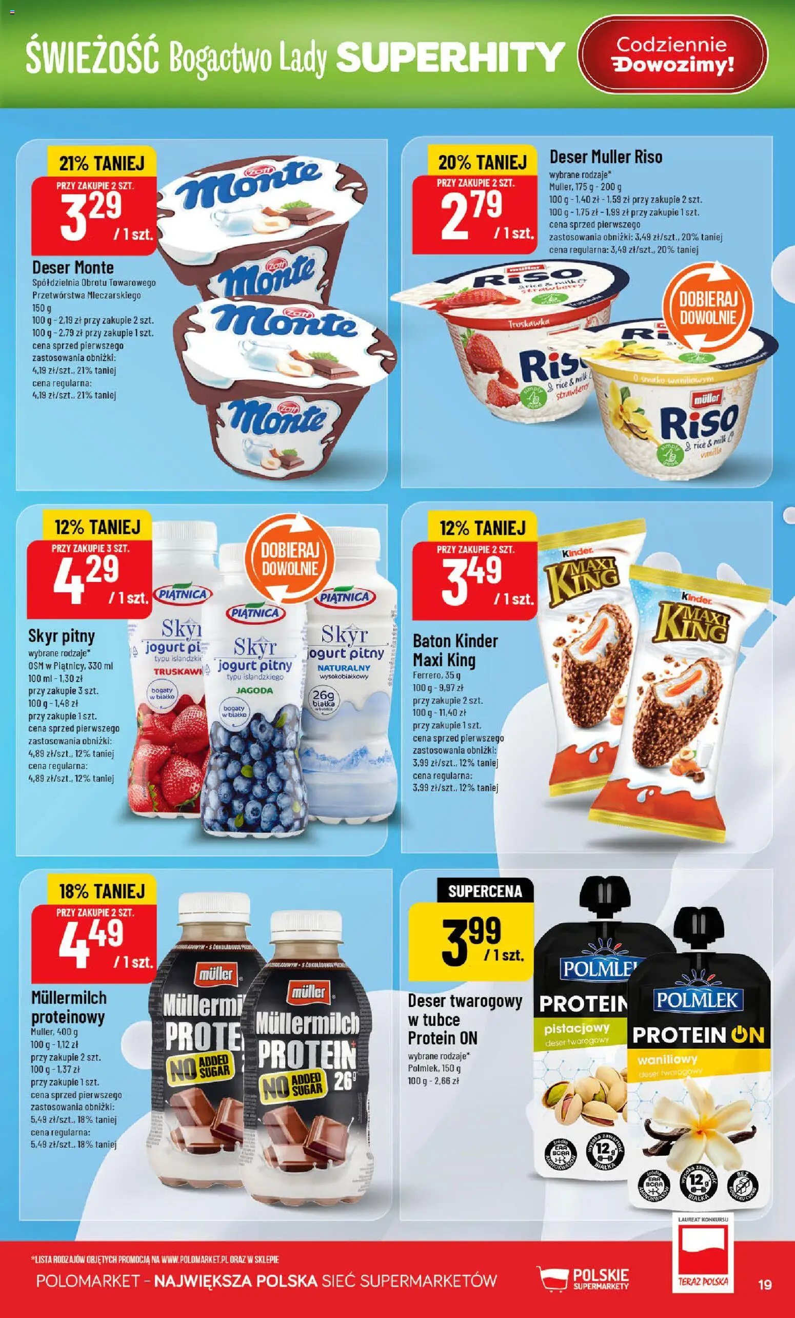 POLOmarket Gazetka od 25.02.2026 | Strona: 19 | Produkty: Jogurt pitny, Baton, Jogurt, Skyr