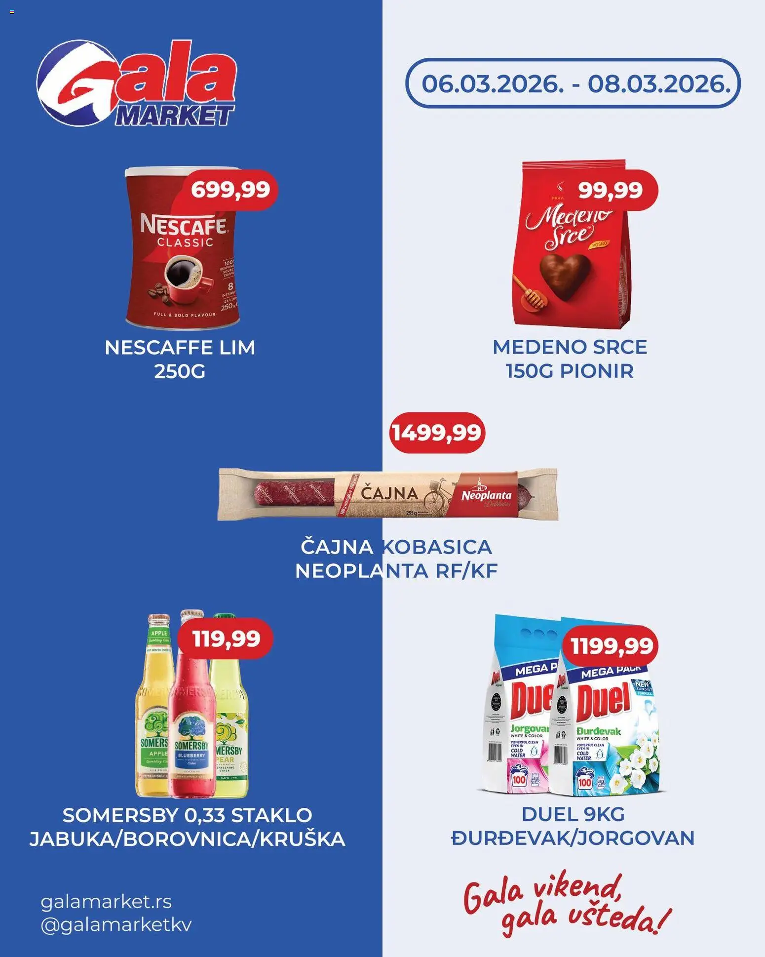 Gala MARKET katalog - važi od 06.03.2026 | Strana: 1 | Proizvode: Somersby, Kobasica, Nescafé