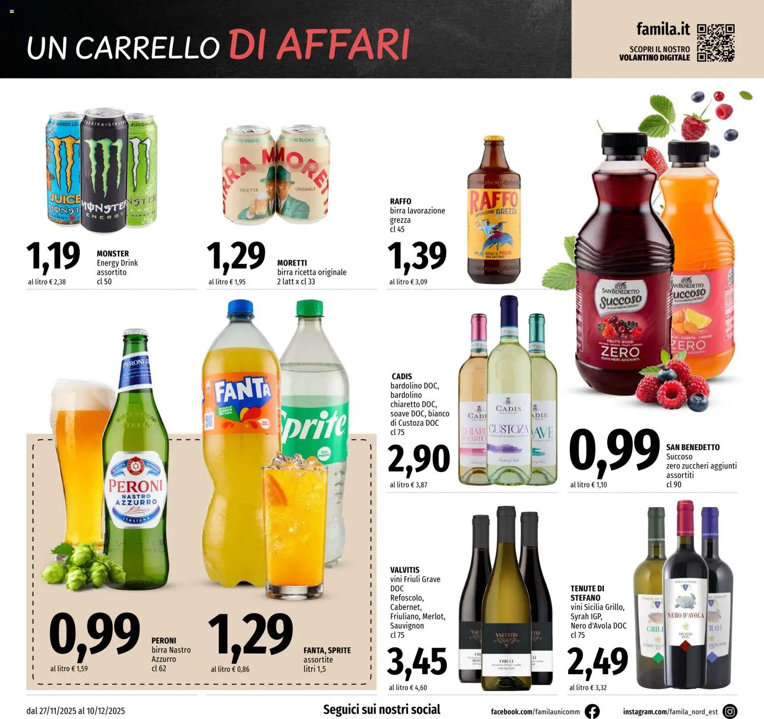 Volantino Famila del 27.11.2025 | Pagina: 16 | Prodotti: Birra, Limone, Mango, Fanta