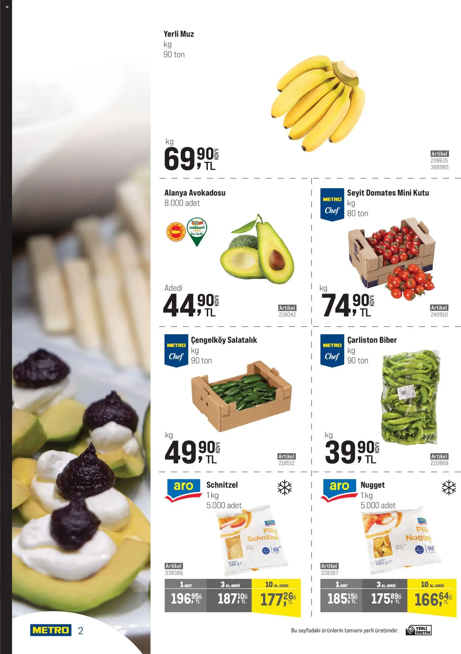 Metro - Şehir Otelleri - 12.11.2025 tarihinden itibaren geçerlidir | Sayfa: 2 | Ürünler: Domates, Salatalık, Biber, Piliç