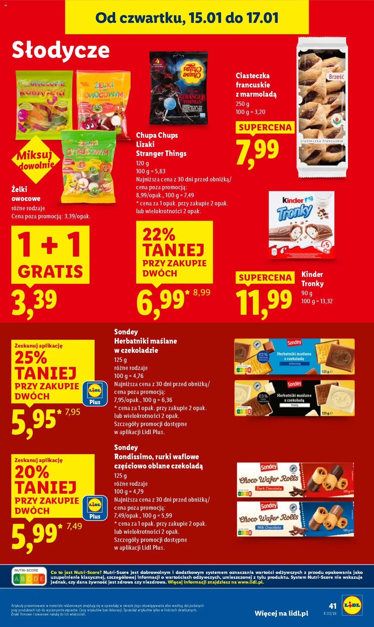 Lidl Gazetka od 15.01.2026 | Strona: 41 | Produkty: Słodycze, Żelki, Czekolada, Ciasteczka
