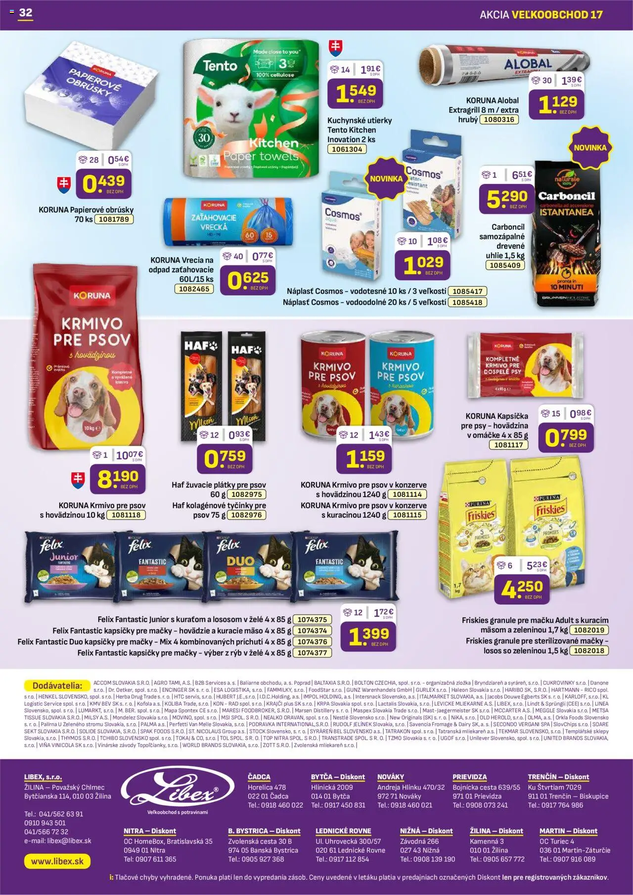 Libex leták │ platný od 25.08.2025 | Strana: 32 | Produkty: Friskies, Kuracie mäso, Kofola, Losos
