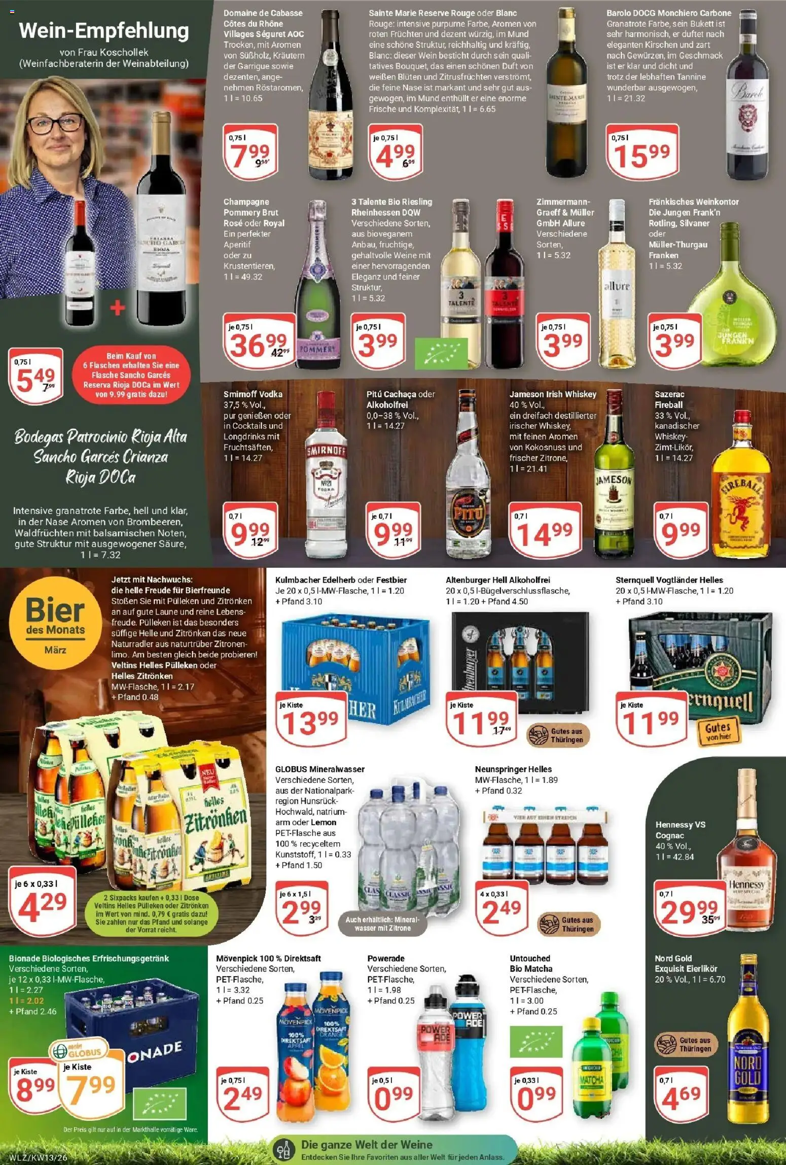 Globus prospekt Weischlitz	 – gültig ab 23.03.2026 | Seite: 16 | Produkte: Duft, Rouge, Mineralwasser, Smirnoff