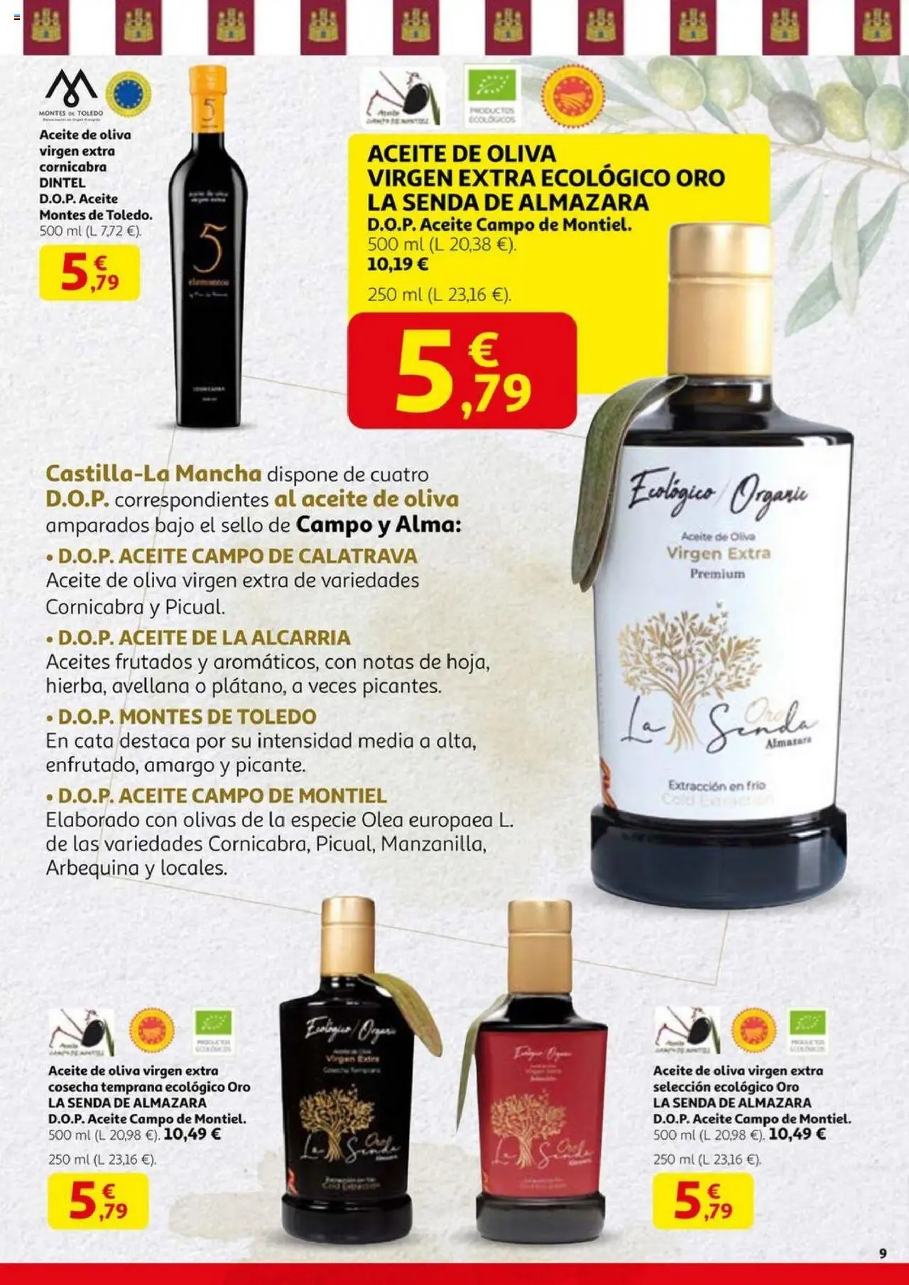 Alcampo - Castilla La Mancha auténtica por naturaleza │ válido desde el 06.10.2025 | Página: 9 | Productos: Aceite, Aceite de oliva, Aceite de oliva virgen extra