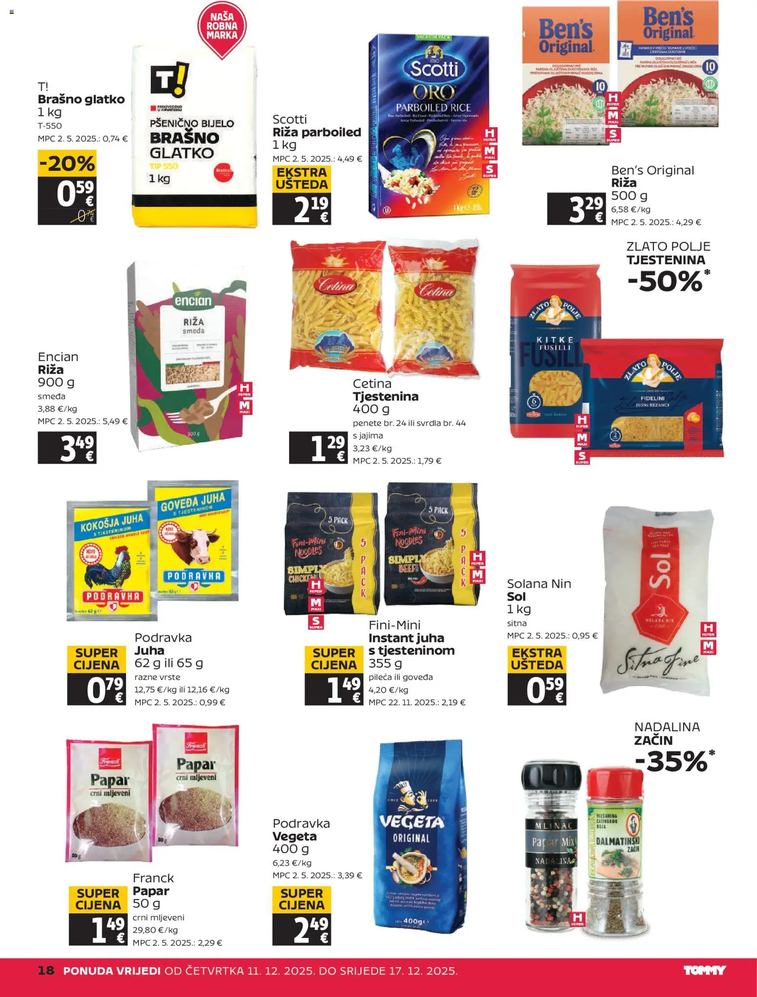Tommy katalog | vrijedi od 11.12.2025 | Stranica: 18 | Proizvodi: Podravka, Riža, Brašno, Vegeta