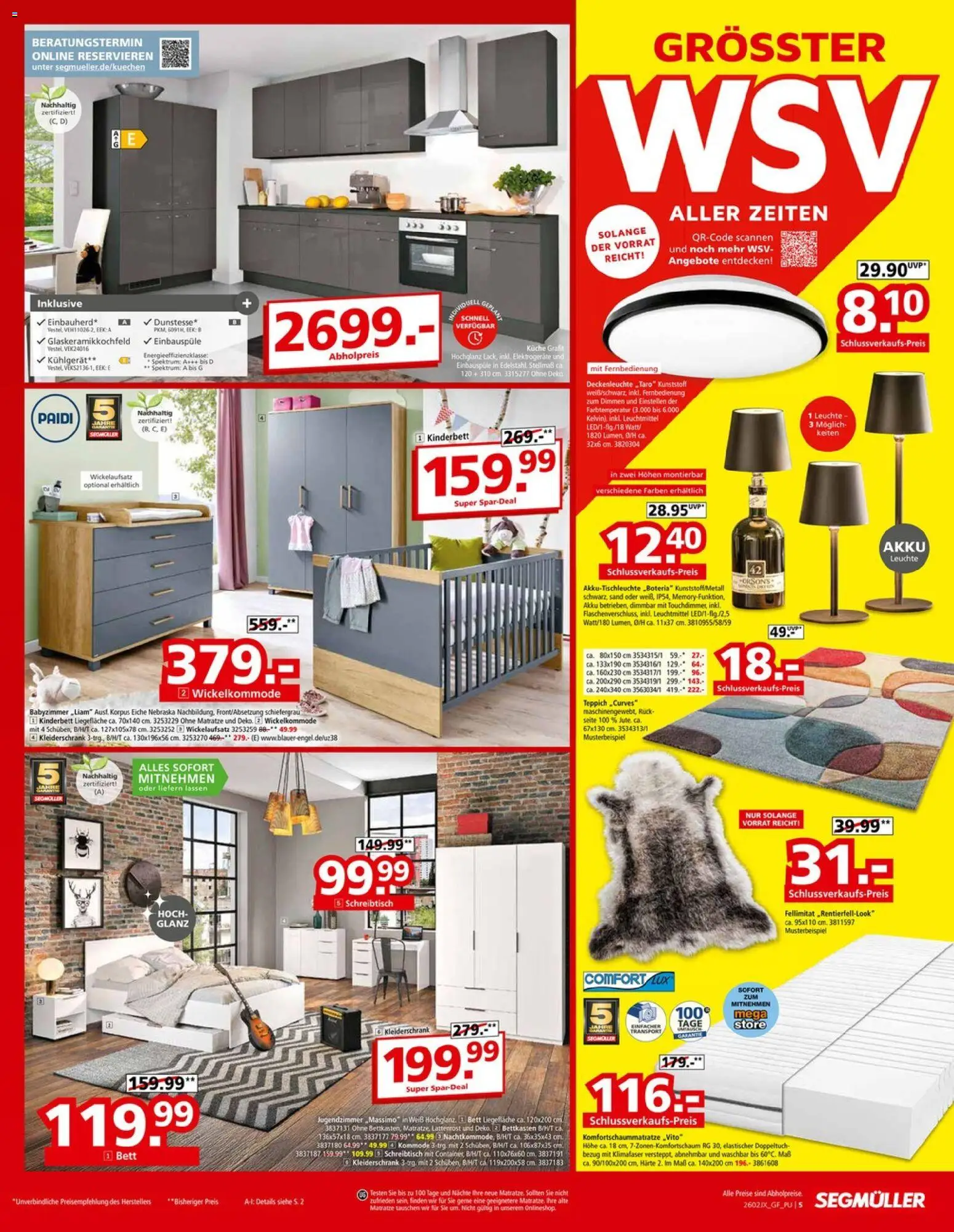 Segmüller Prospekt 	 – gültig ab 15.02.2026 | Seite: 5 | Produkte: Bett, Matratze, Lattenrost, Küche