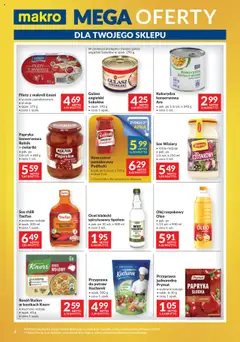 Makro Gazetka - Mega oferty dla Twojego Sklepu oferta z alkoholem od 05.08.2025 | Strona: 4 | Produkty: Olej rzepakowy, Ocet, Koncentrat pomidorowy, Gulasz