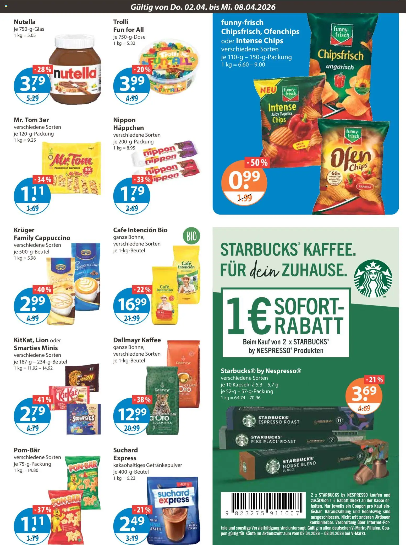 V-Markt Angebote – gültig ab 02.04.2026 | Seite: 11 | Produkte: Kaffee, Nutella, Dallmayr, Paprika