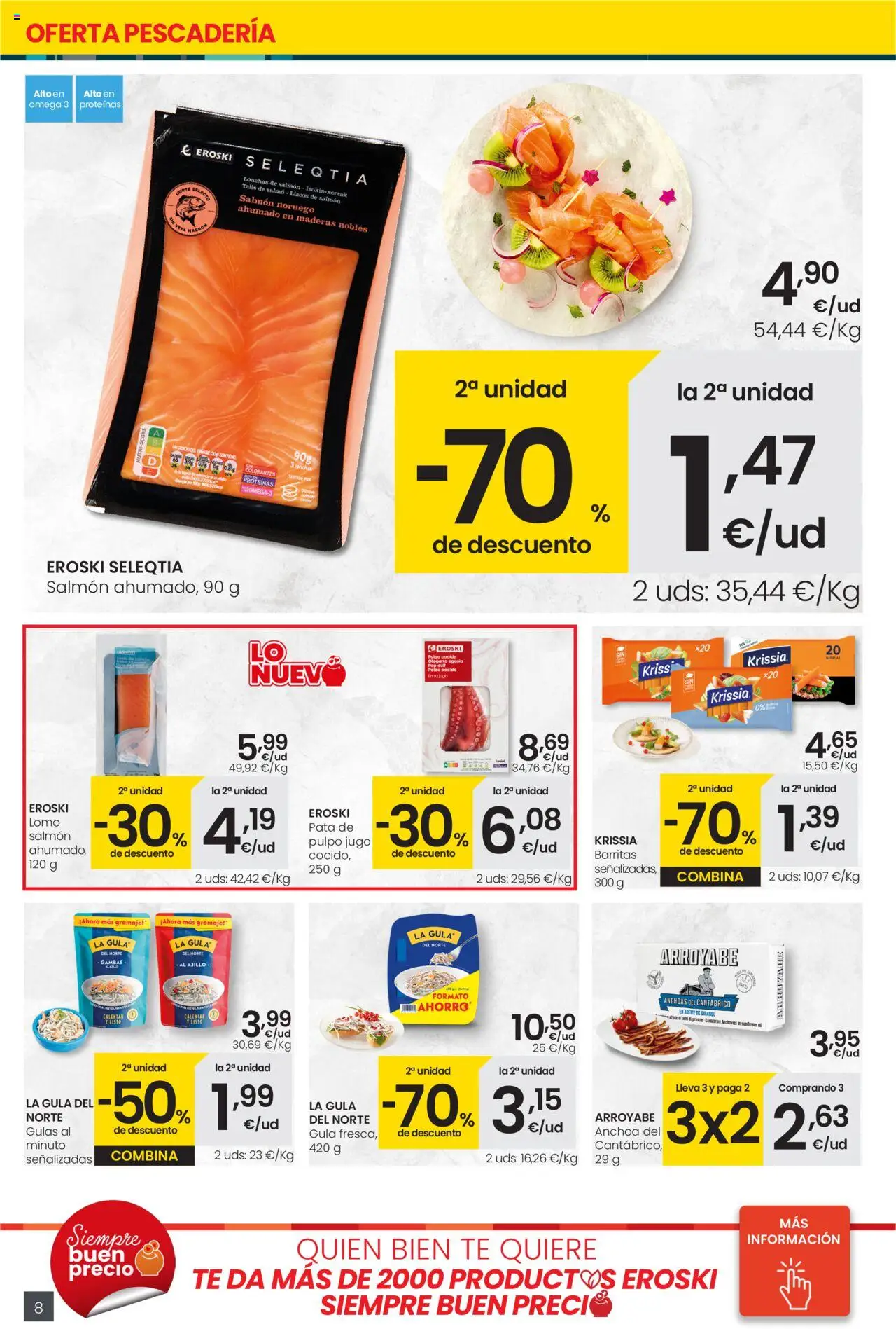 Eroski - Precio más bajo Center │ válido desde el 16.10.2025 | Página: 8 | Productos: Δοχείο φοντί, Aceite, Aceite de girasol, Anchoa