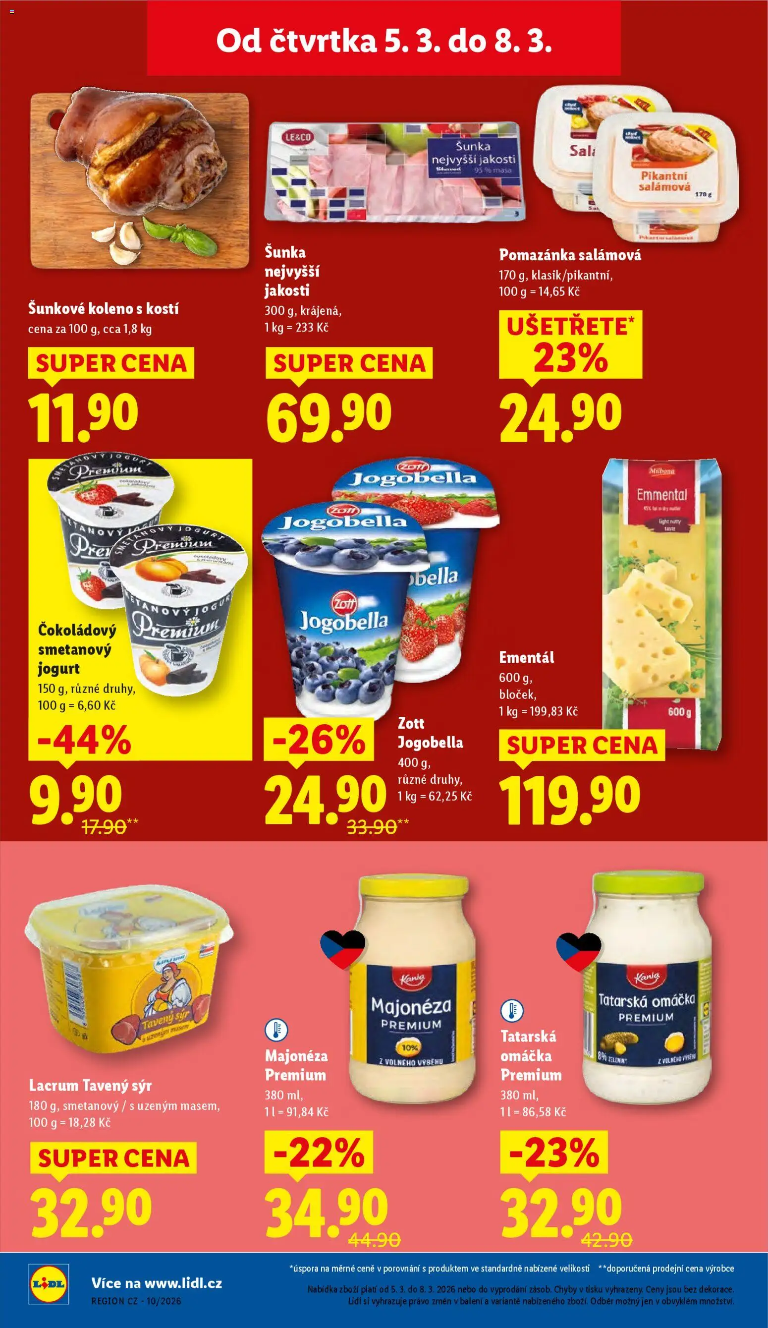 Lidl leták od 05.03.2026 | Strana: 28 | Produkty: Ementál, Sýr, Šunka, Milbona
