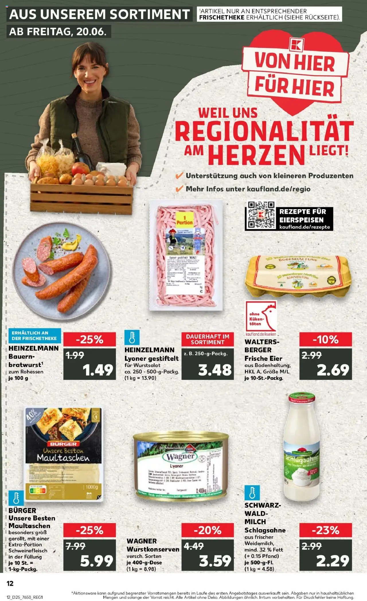 Kaufland prospekt Horb Am Neckar	 - gültig ab dem 22.06.2025 | Seite: 25 | Produkte: Eier, Burger, Schweinefleisch, Maultaschen