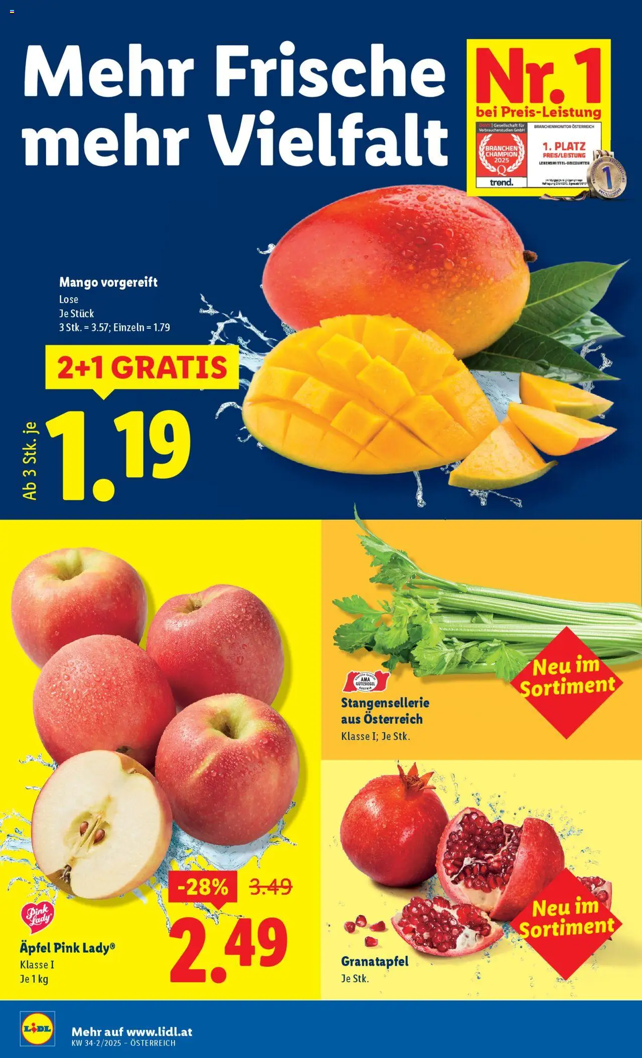 Lidl Flugblatt - Eisenstadt, Ebenfurth, Mattersburg gültig ab 21.08.2025 | Seite: 4 | Produkte: Mango, Äpfel