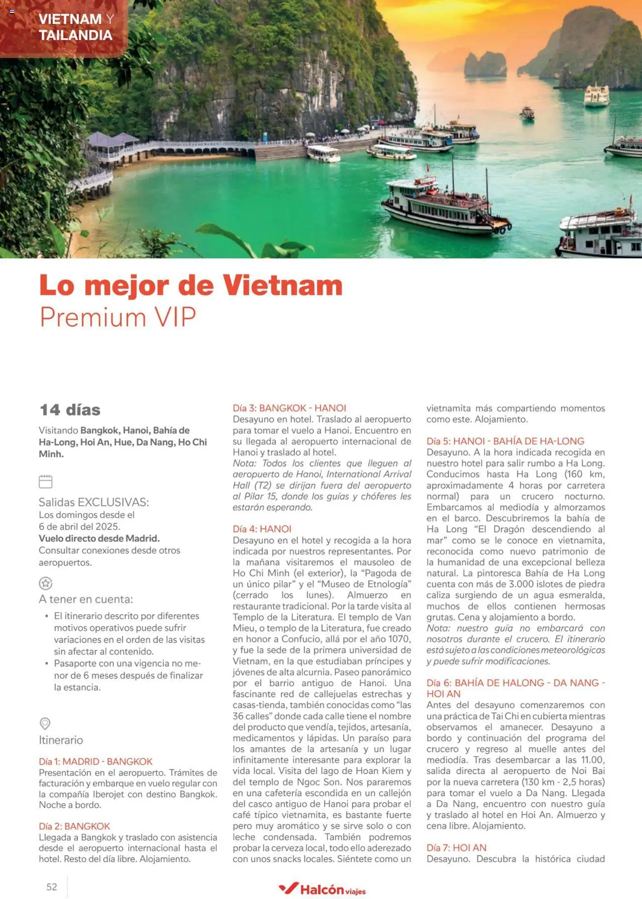 Halcón Viajes Asia 2025  │ válido desde el 15.11.2024 | Página: 52 | Productos: Leche, Café, Cerveza