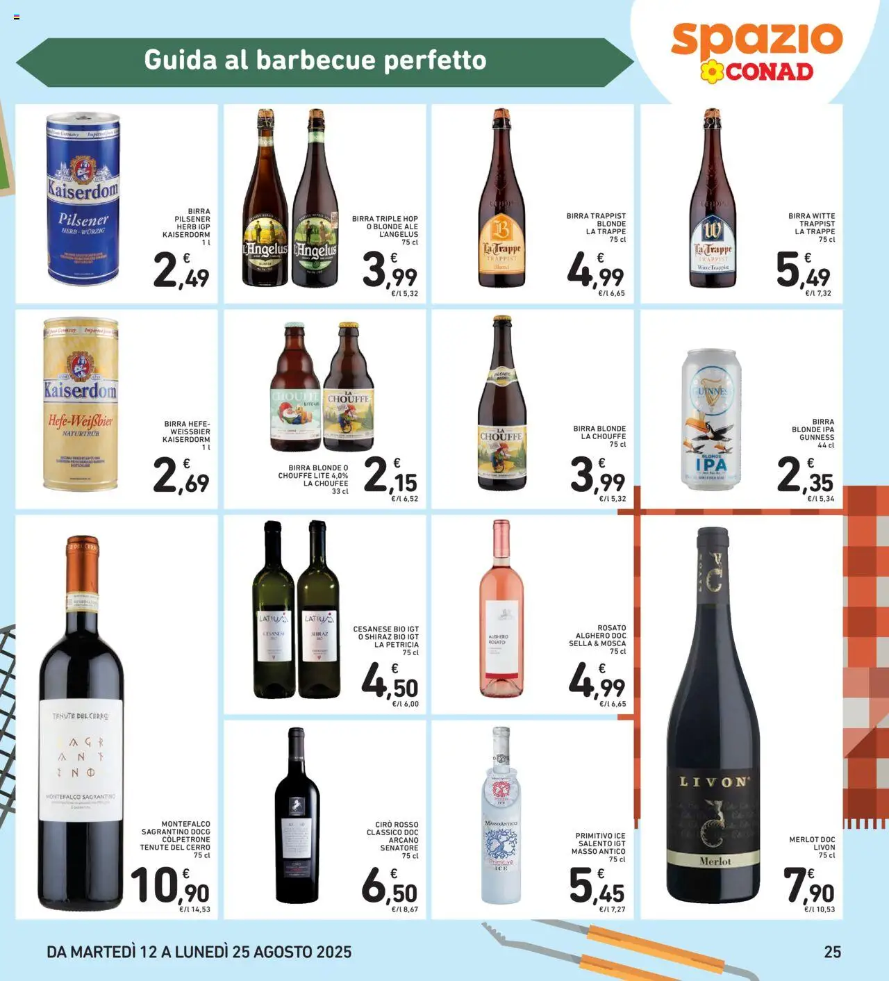 Volantino Spazio Conad del 12.08.2025 | Pagina: 25 | Prodotti: Birra, Barbecue