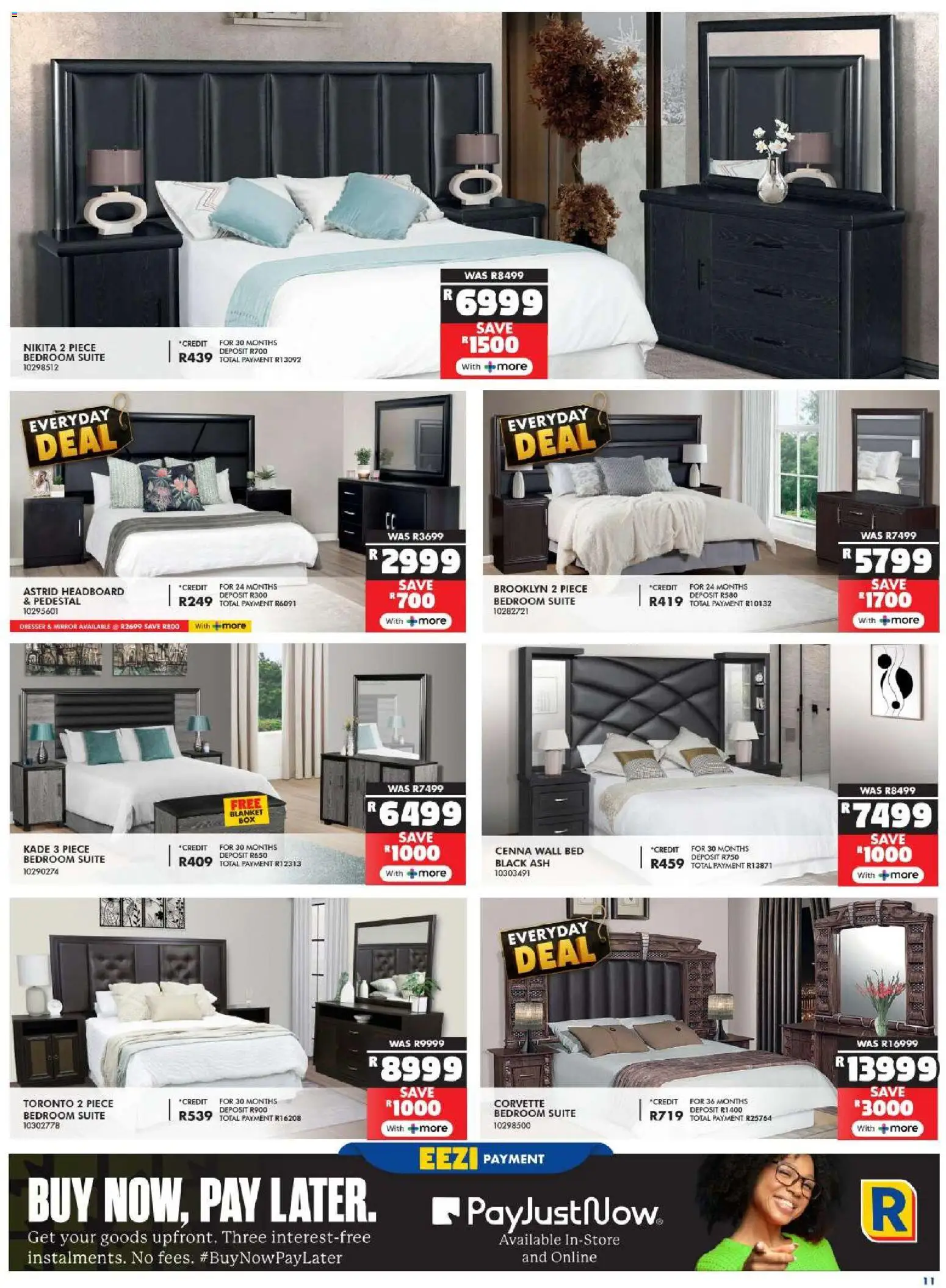 New Russells catalogue – valid from 10.11.2025 | Page: 11 | Products: Headboard, Bed, Blanket, Mirror