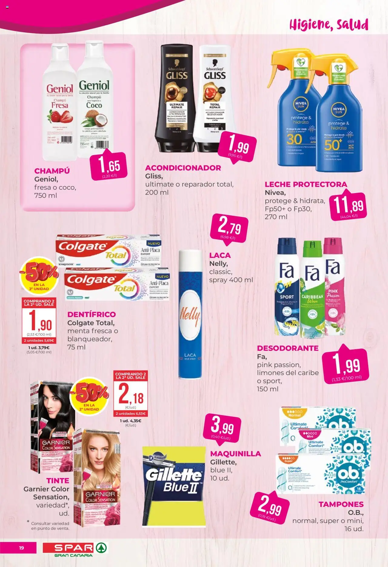 Spar folleto │ válido desde el 22.08.2025 | Página: 19 | Productos: Champú, Desodorante, Tampones, Leche