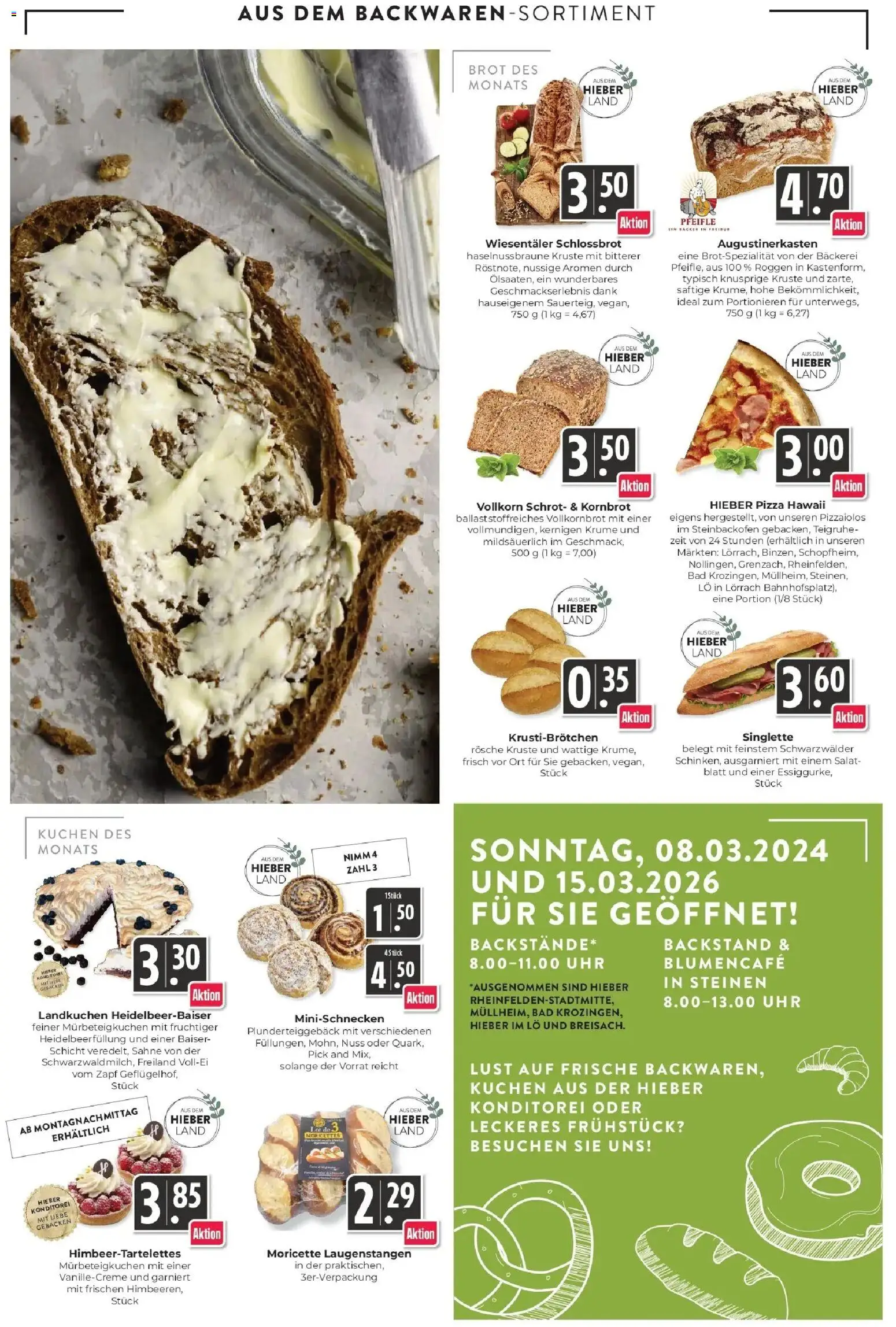 Edeka prospekt Schliengen	 – gültig ab 09.03.2026 | Seite: 6 | Produkte: Bäckerei, Vollkornbrot, Pizza, Salat