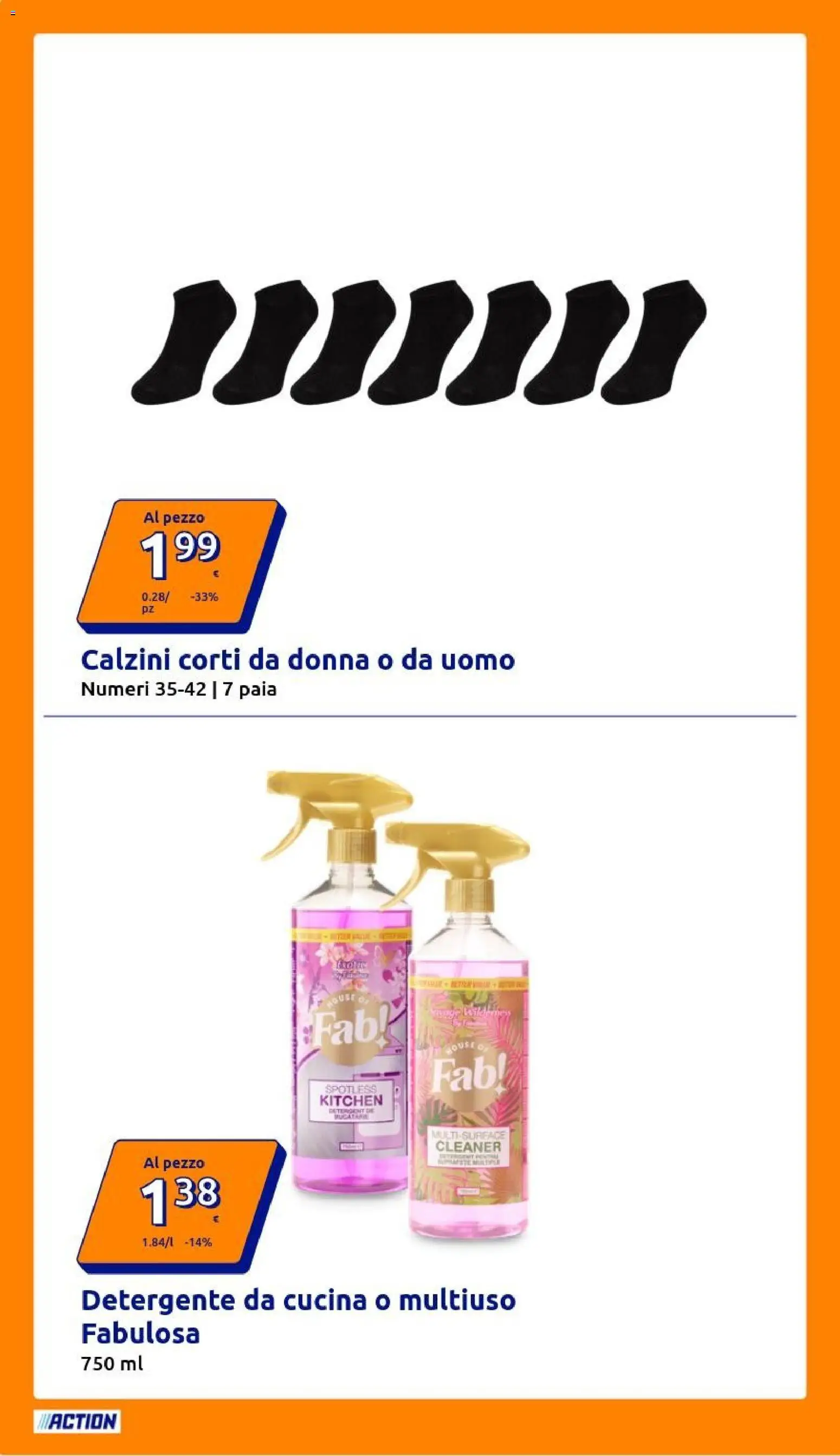 Volantino Action del 18.03.2026 | Pagina: 6 | Prodotti: Detergente, Calzini