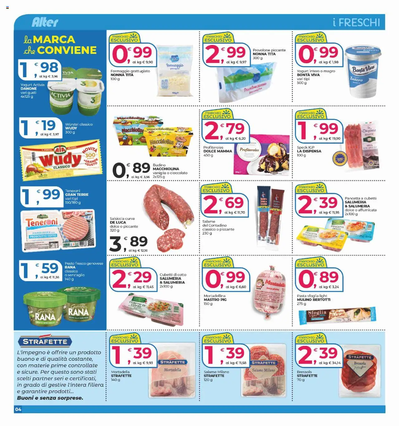 Volantino Alter Discount del 22.08.2025 | Pagina: 4 | Prodotti: Bresaola, Pasta sfoglia, Prosciutto, Budino