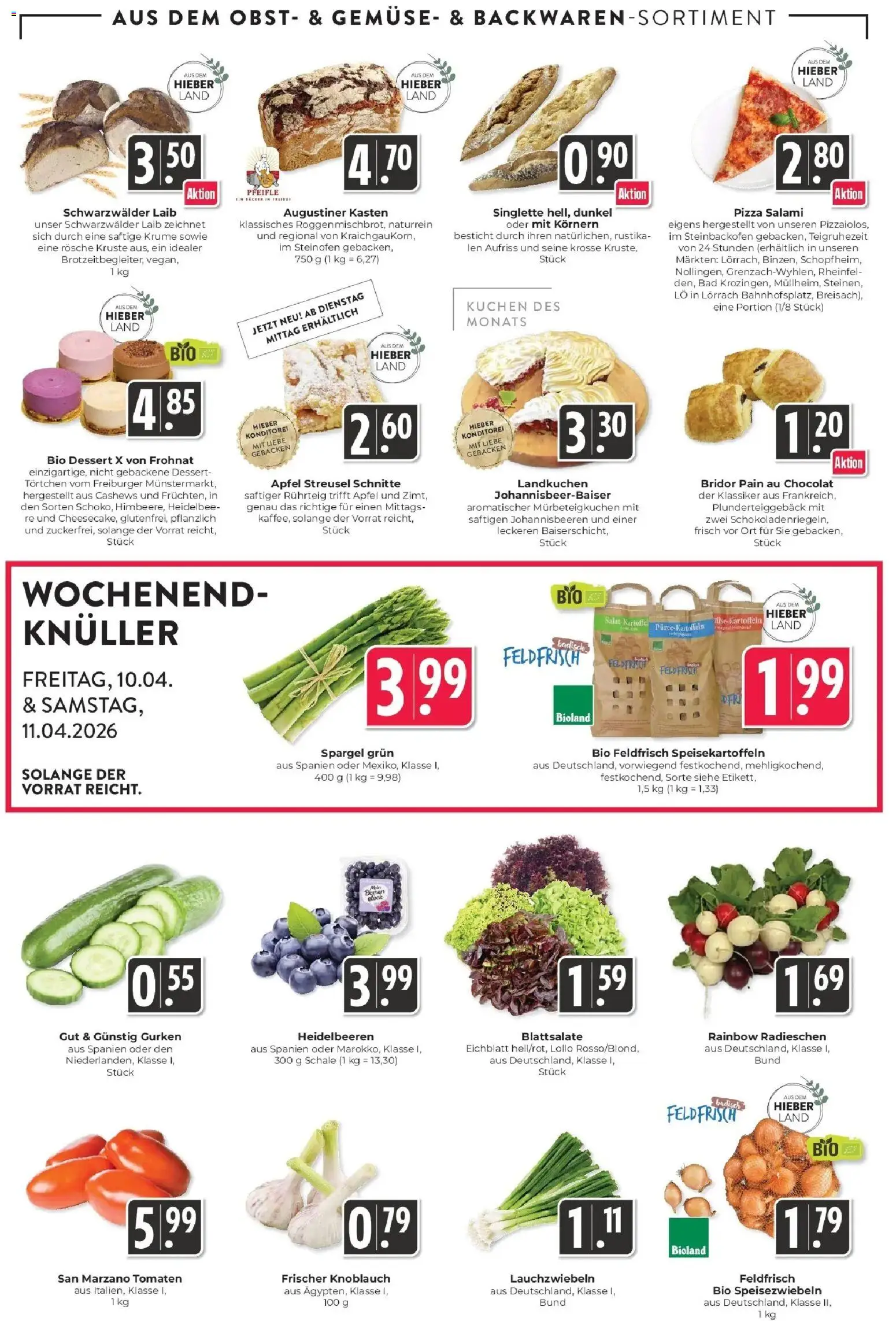 Edeka prospekt Schliengen	 – gültig ab 05.04.2026 | Seite: 8 | Produkte: Spargel, Gemüse, Kuchen, Gurken