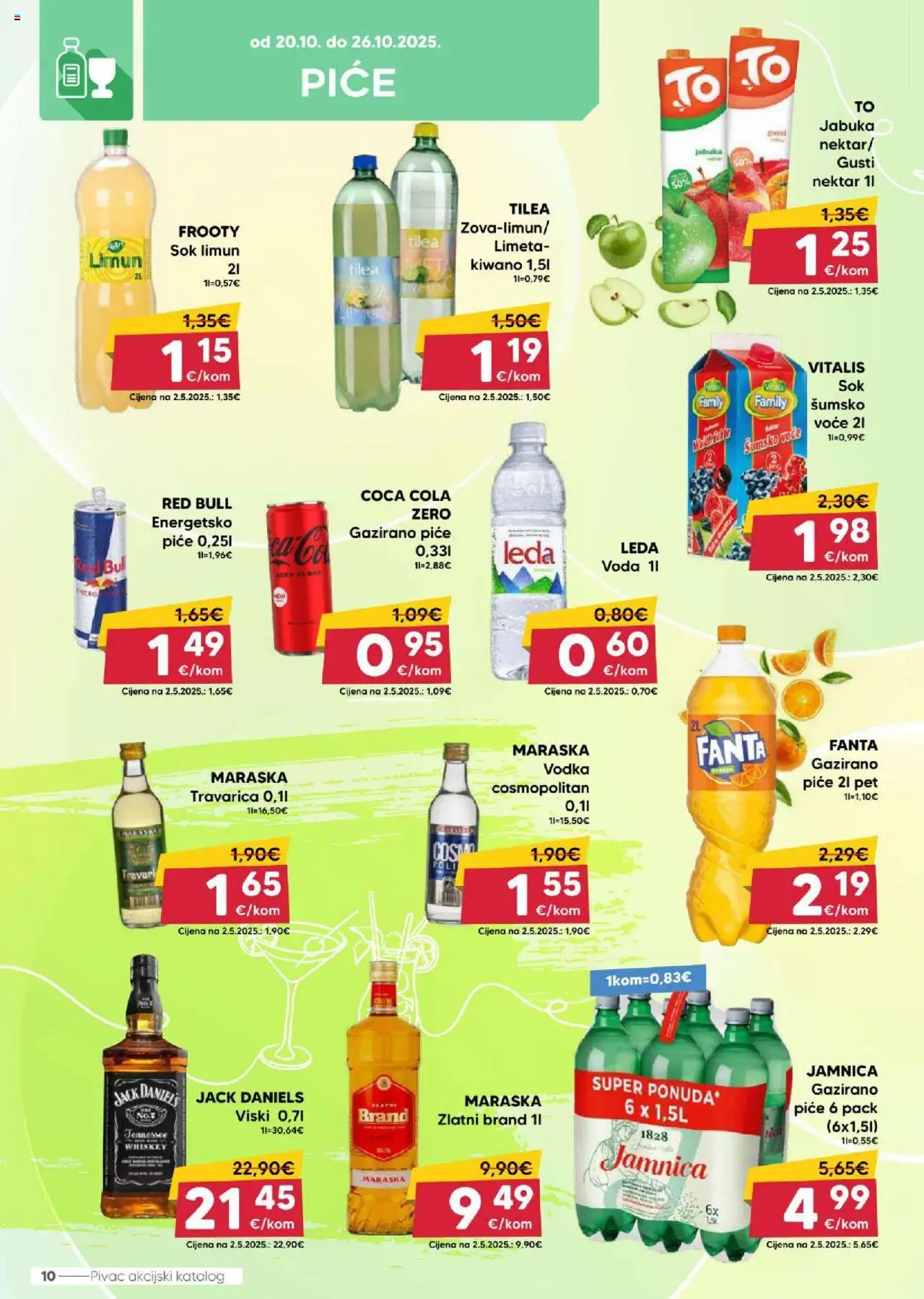 Pivac katalog | vrijedi od 20.10.2025 | Stranica: 10 | Proizvodi: Travarica, Viski, Voda, Jabuka