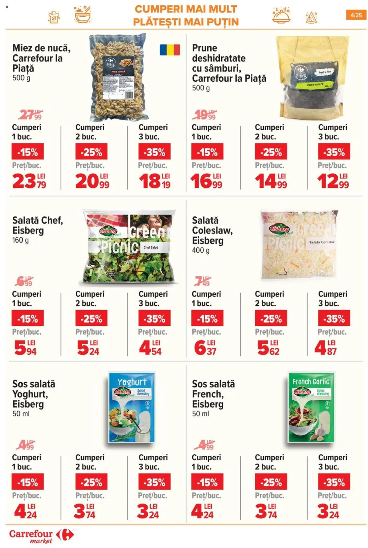 Carrefour catalog - Market – valabil de la 20.08.2025 | Pagină: 4 | Produse: Prune, Salată, Sos