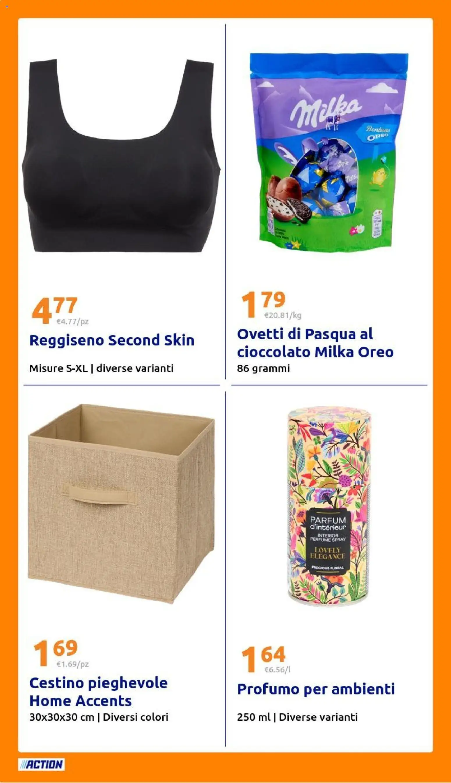 Volantino Action del 18.03.2026 | Pagina: 22 | Prodotti: Cioccolato, Reggiseno, Cestino, Profumo