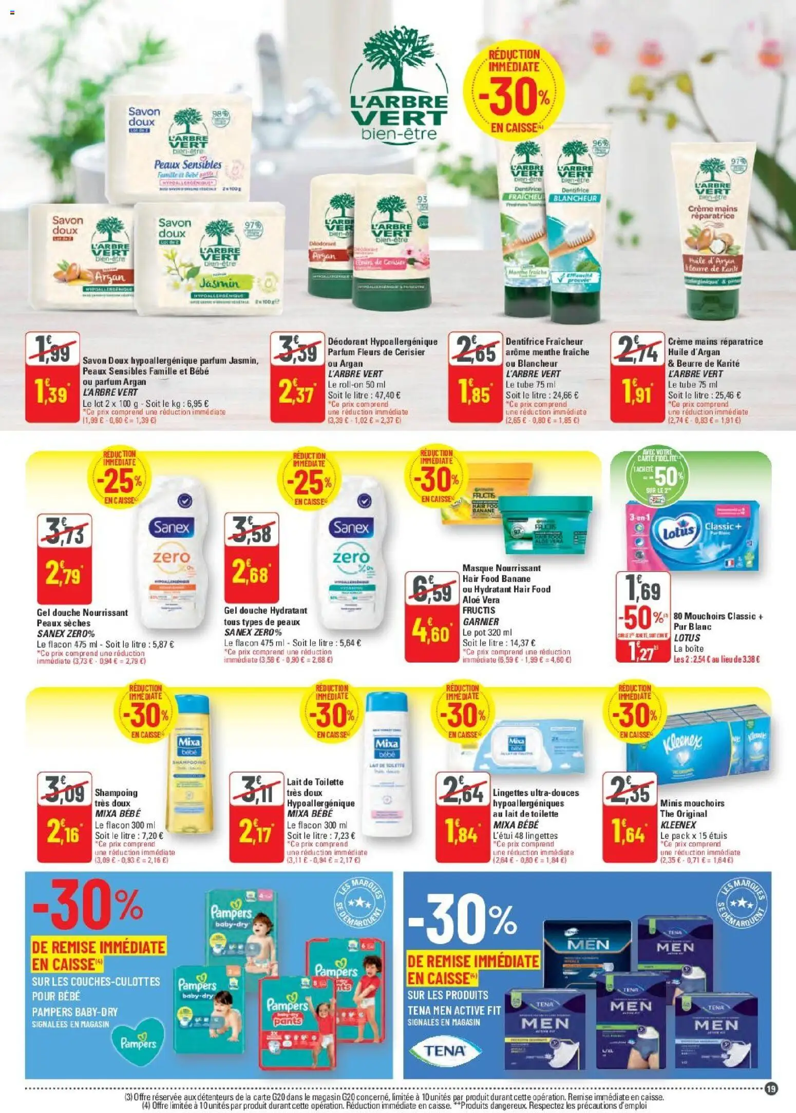 {H1} | Page: 19 | Produits: Pampers, Masque, Lait, Beurre