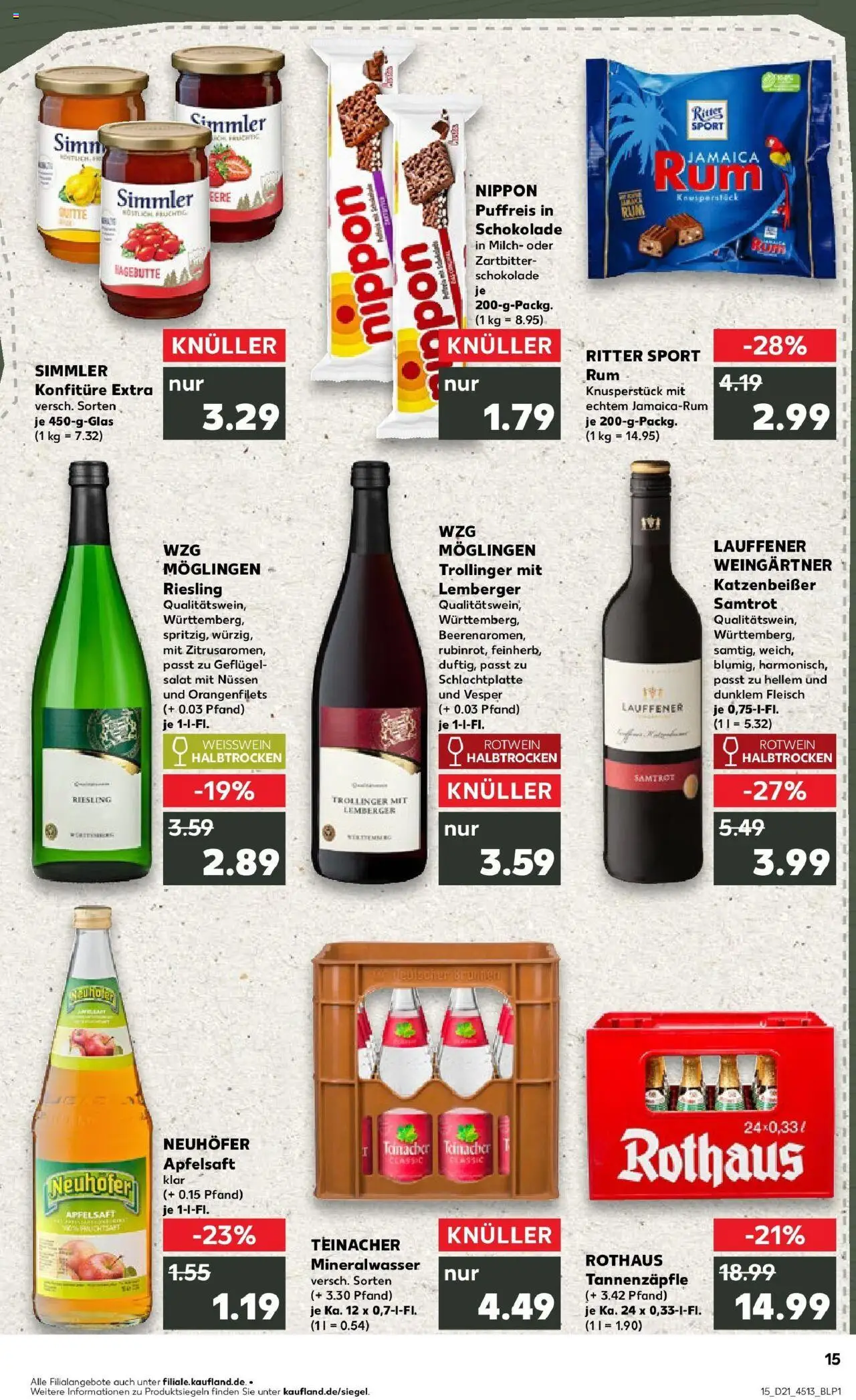 Kaufland prospekt Rheinfelden (Baden)	 - gültig ab dem 22.05.2025 | Seite: 15 | Produkte: Milch, Schokolade, Weißwein, Rotwein