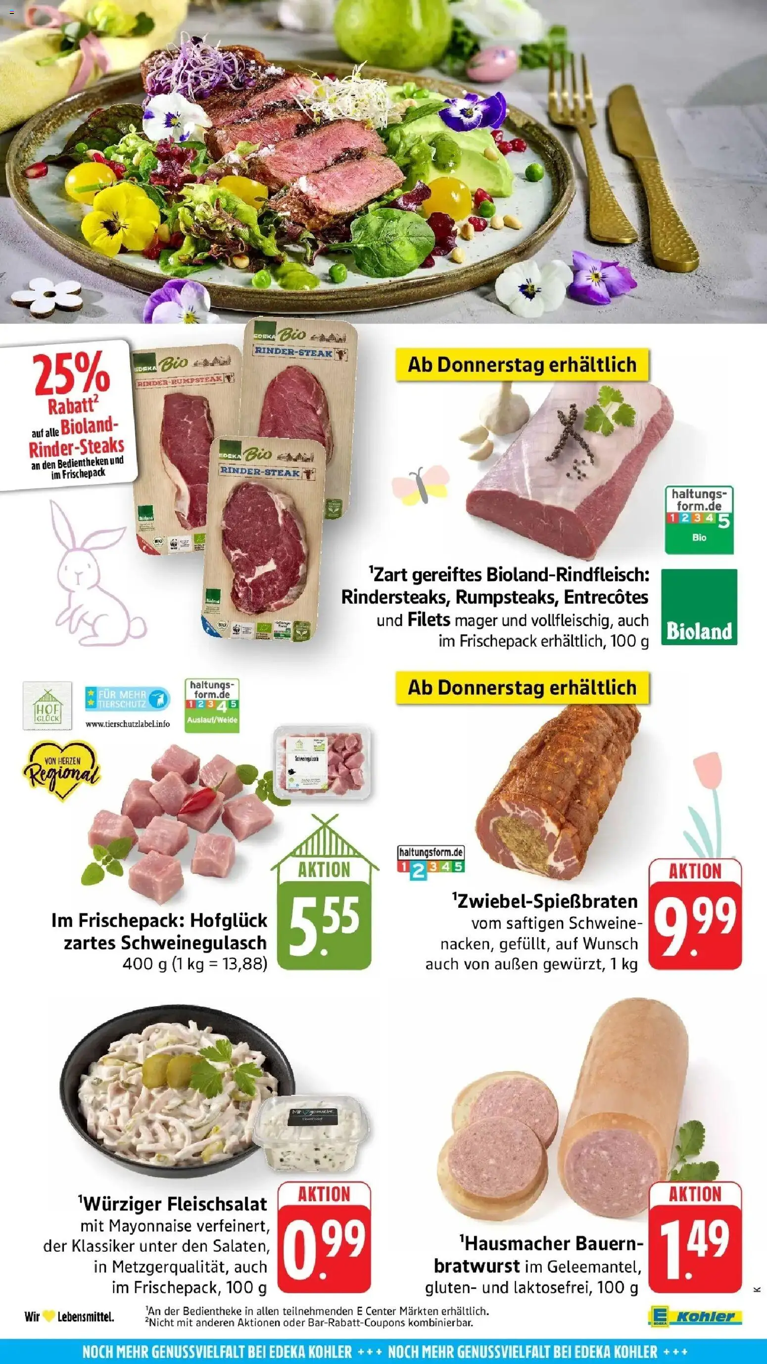 Edeka prospekt Ettenheim	 – gültig ab 22.03.2026 | Seite: 46 | Produkte: Schweinegulasch, Bratwurst, Mayonnaise