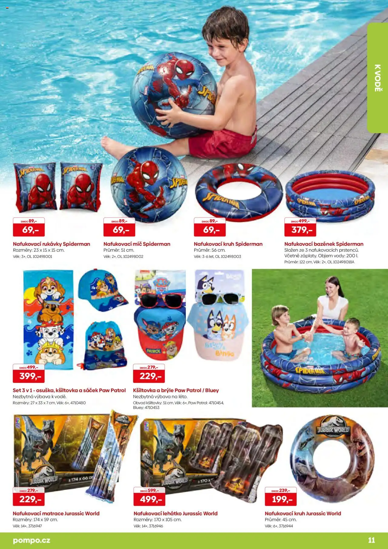 POMPO katalog Léto 2025 od 16.05.2025 | Strana: 11 | Produkty: Brýle, Rukávky, Nafukovací matrace, Matrace