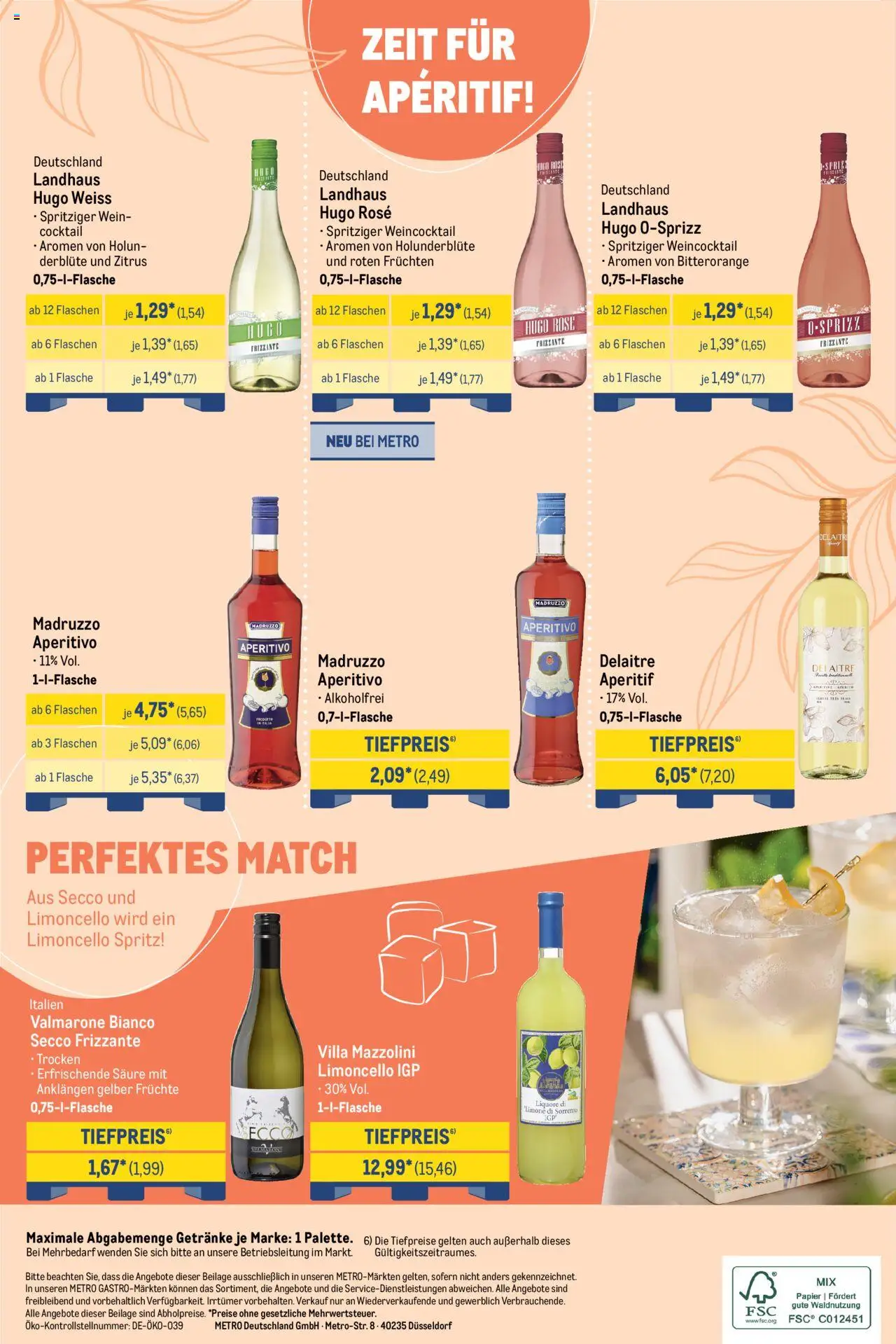 Metro Hauswein-Katalog - gültig ab dem 01.05.2025 | Seite: 16 | Produkte: Limoncello, Wein, Hugo