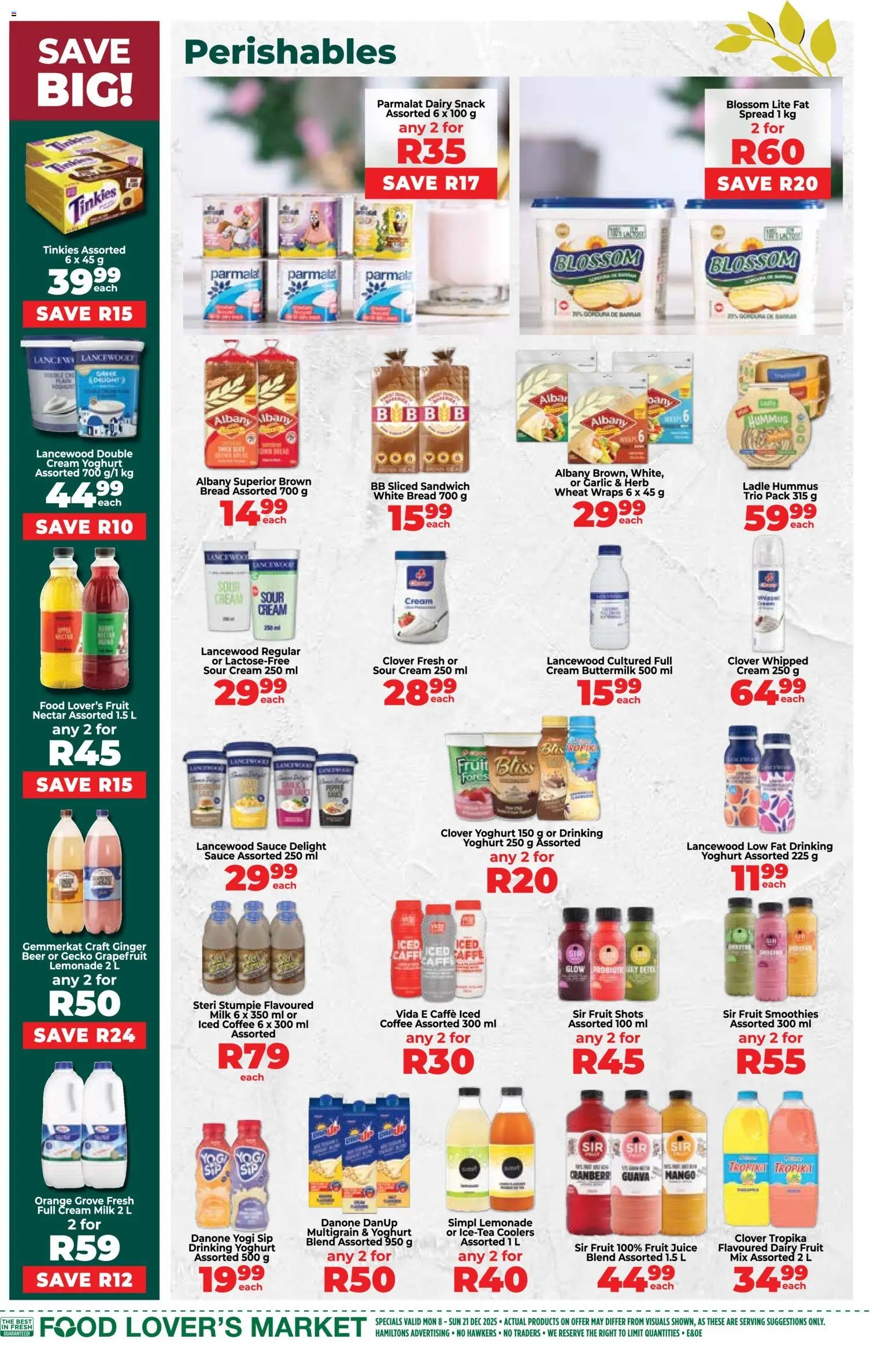 New Food Lover's Market catalogue – valid from 08.12.2025 | Page: 10 | Products: Yoghurt, Juice, Sour cream, Peach