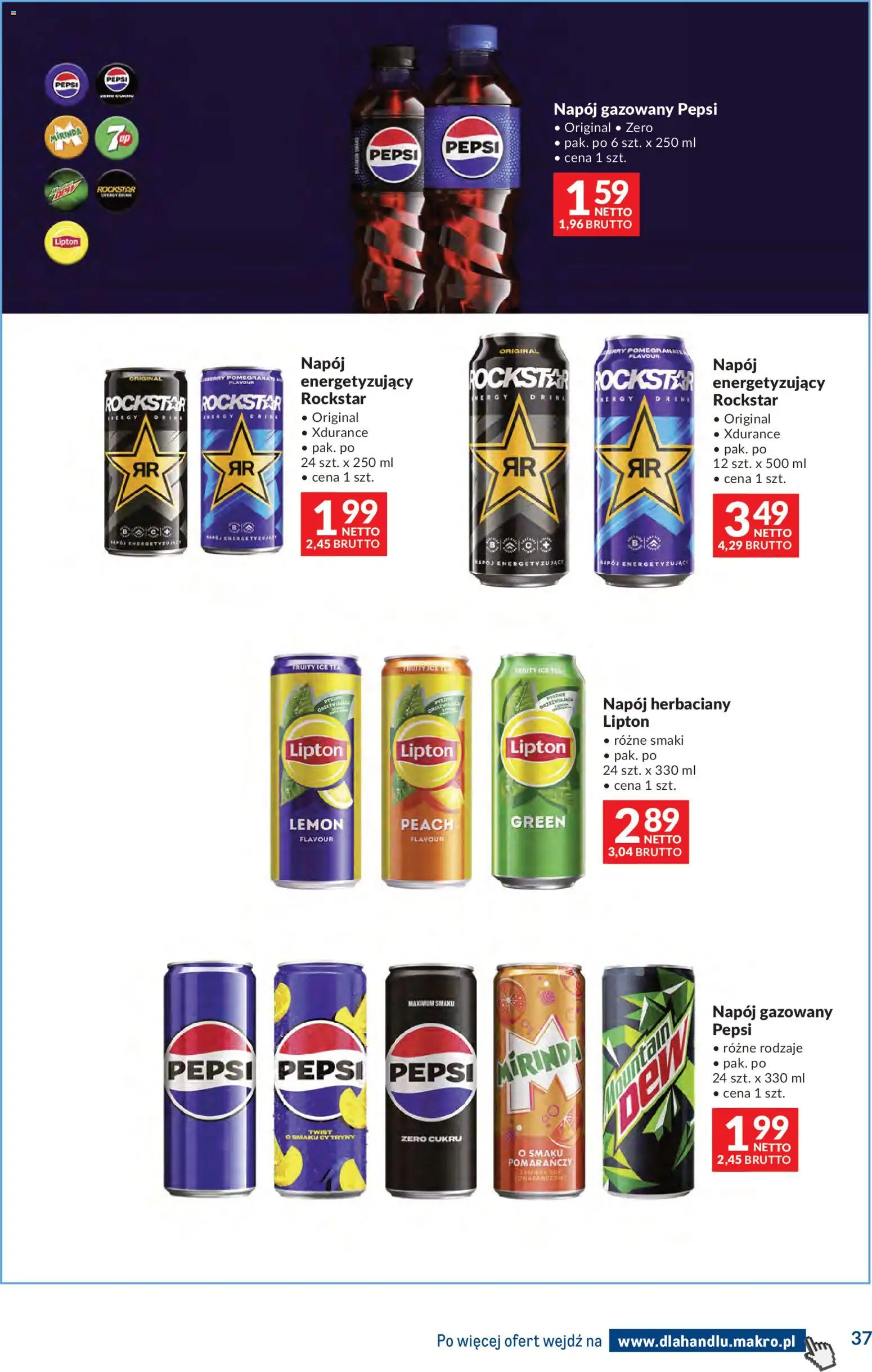 Makro Gazetka - Dystrybucja do sklepów od 09.12.2025 | Strona: 37 | Produkty: Ice Tea, Pepsi