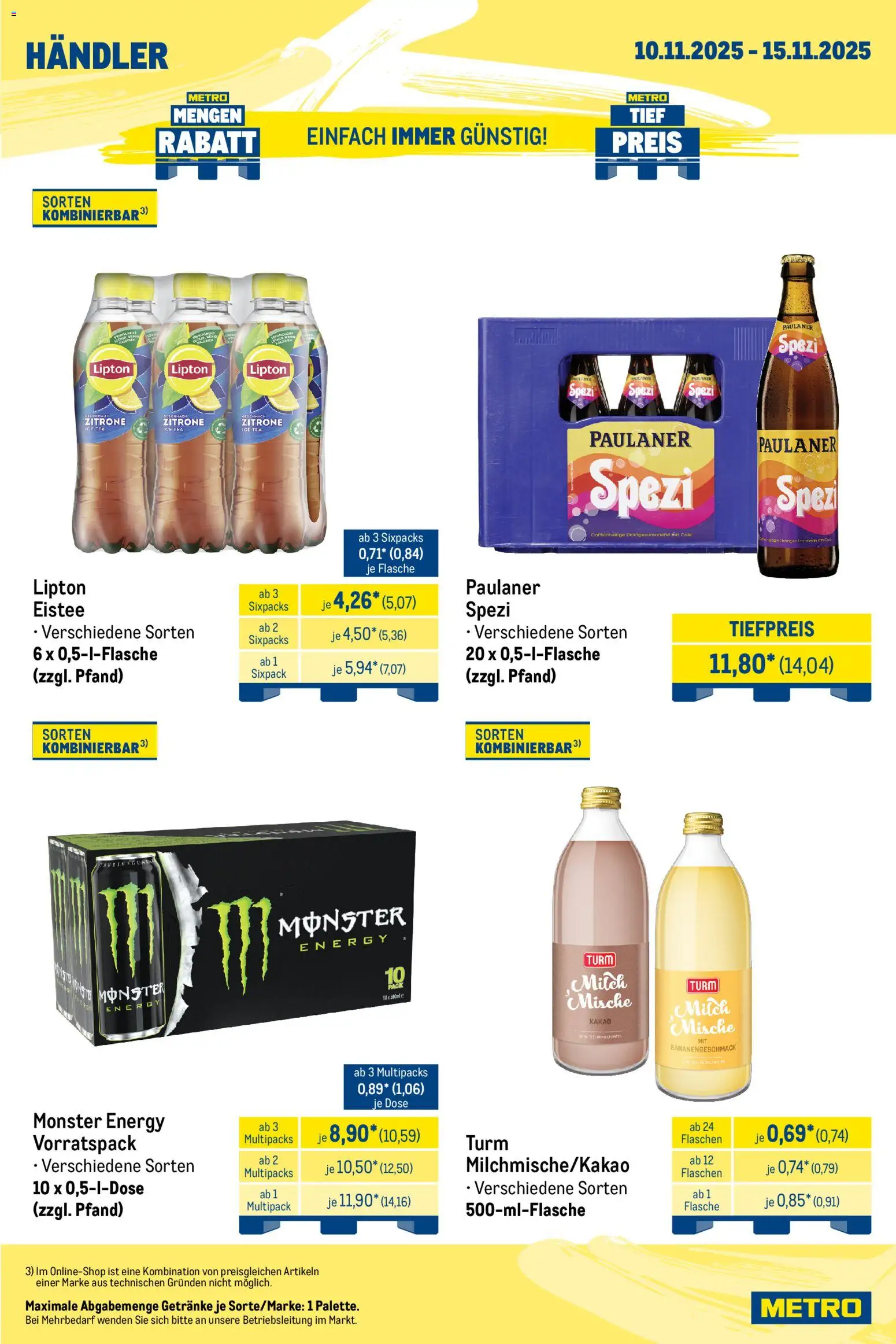 Metro Wochen-Angebote Händler – gültig ab 10.11.2025 | Seite: 3 | Produkte: Energy, Monster, Zitrone, Paulaner